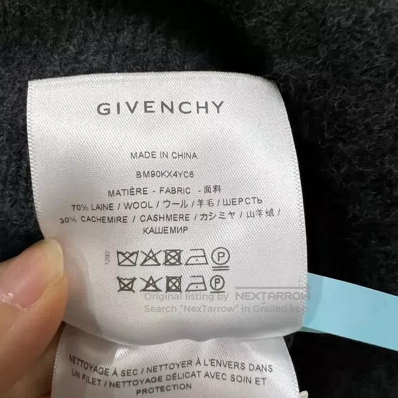 Givenchy Givenchy Black and Grey Embroidered Logo Knitwear XXL Size Size US XXL / EU 58 / 5 - 4 Thumbnail