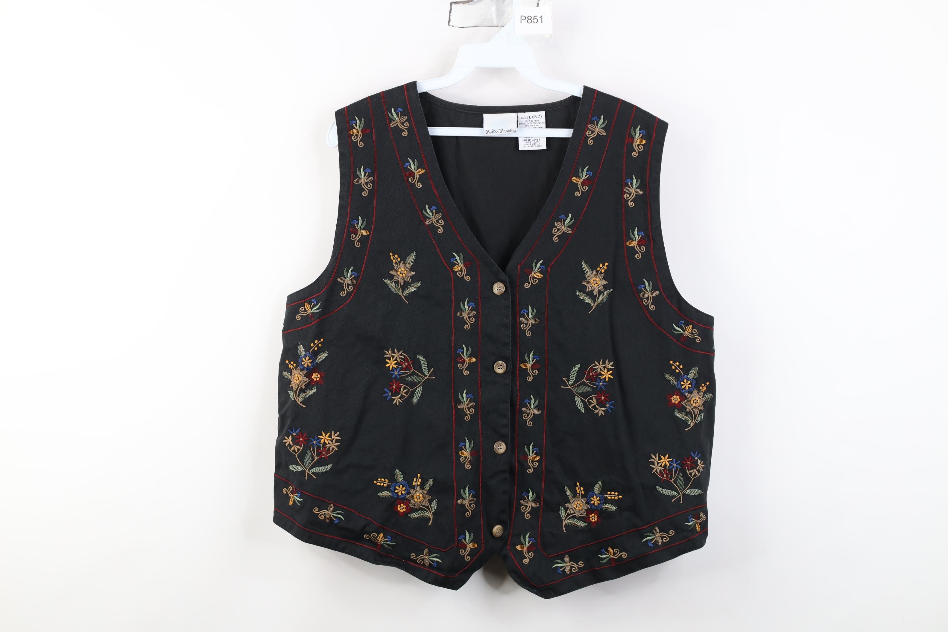 Vintage Vintage 90s Streetwear Flower Tie Back Vest Jacket Size US L / EU 52-54 / 3 - 1 Thumbnail