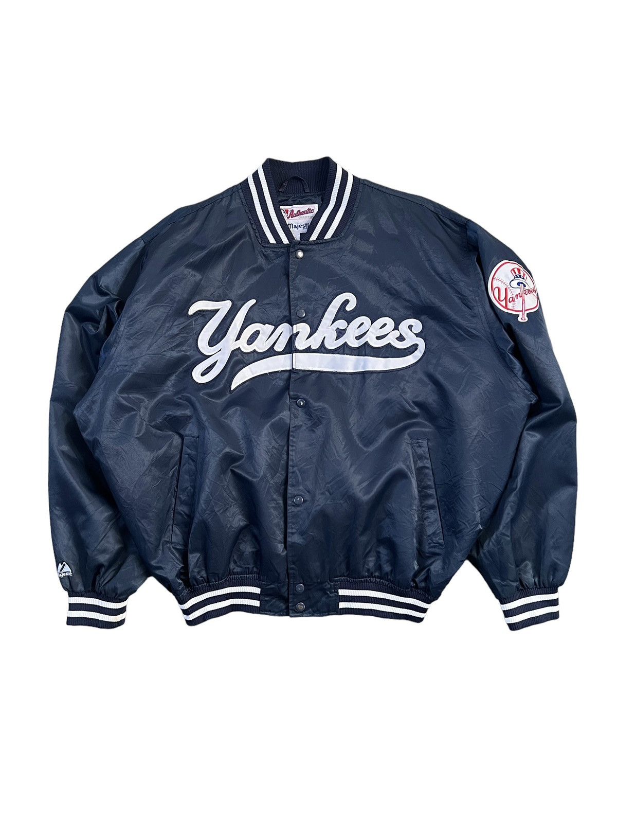 Majestic × New York Yankees × Vintage Vintage Majestic New York Yankees Bomber Jacket Size US XXL / EU 58 / 5 - 1 Thumbnail