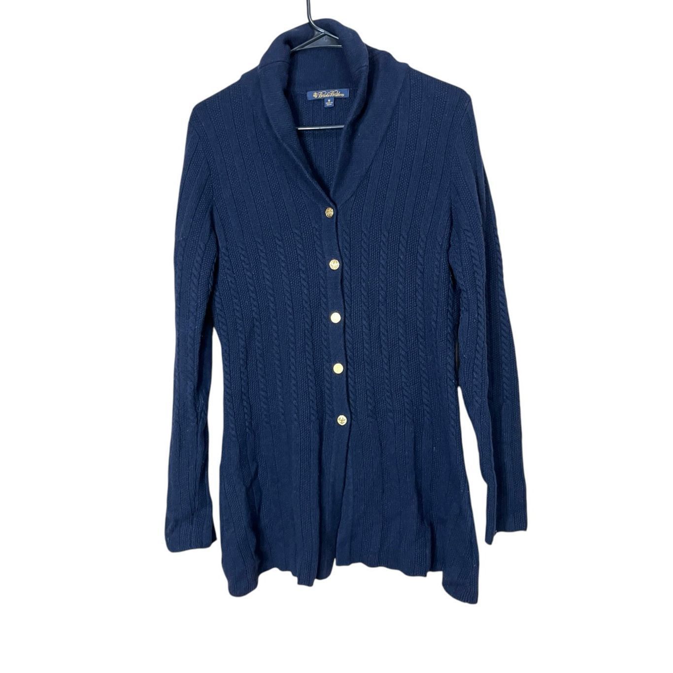 Brooks Brothers Brooks Brothers Knit Blue Cashmere Blend Button Front Cardigan Sweater Size M Size M / US 6-8 / IT 42-44 - 1 Thumbnail