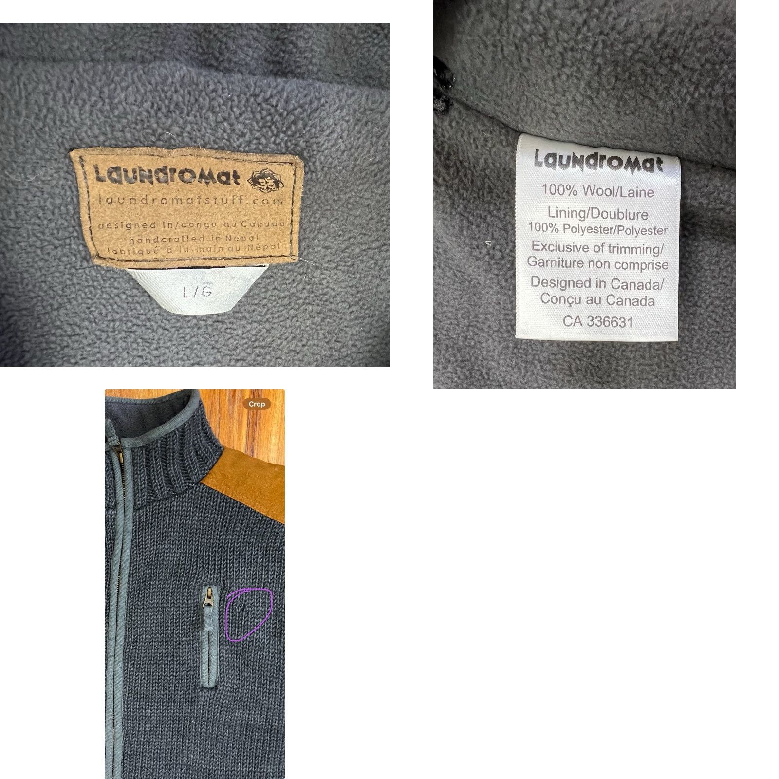 Vintage Laundromat Sweater Mens L 100% Wool Heavyweight Mock Neck Zip Lined Pockets Raglan Sleeve Autumn Fall Brown Size L / US 10 / IT 46 - 8 Thumbnail