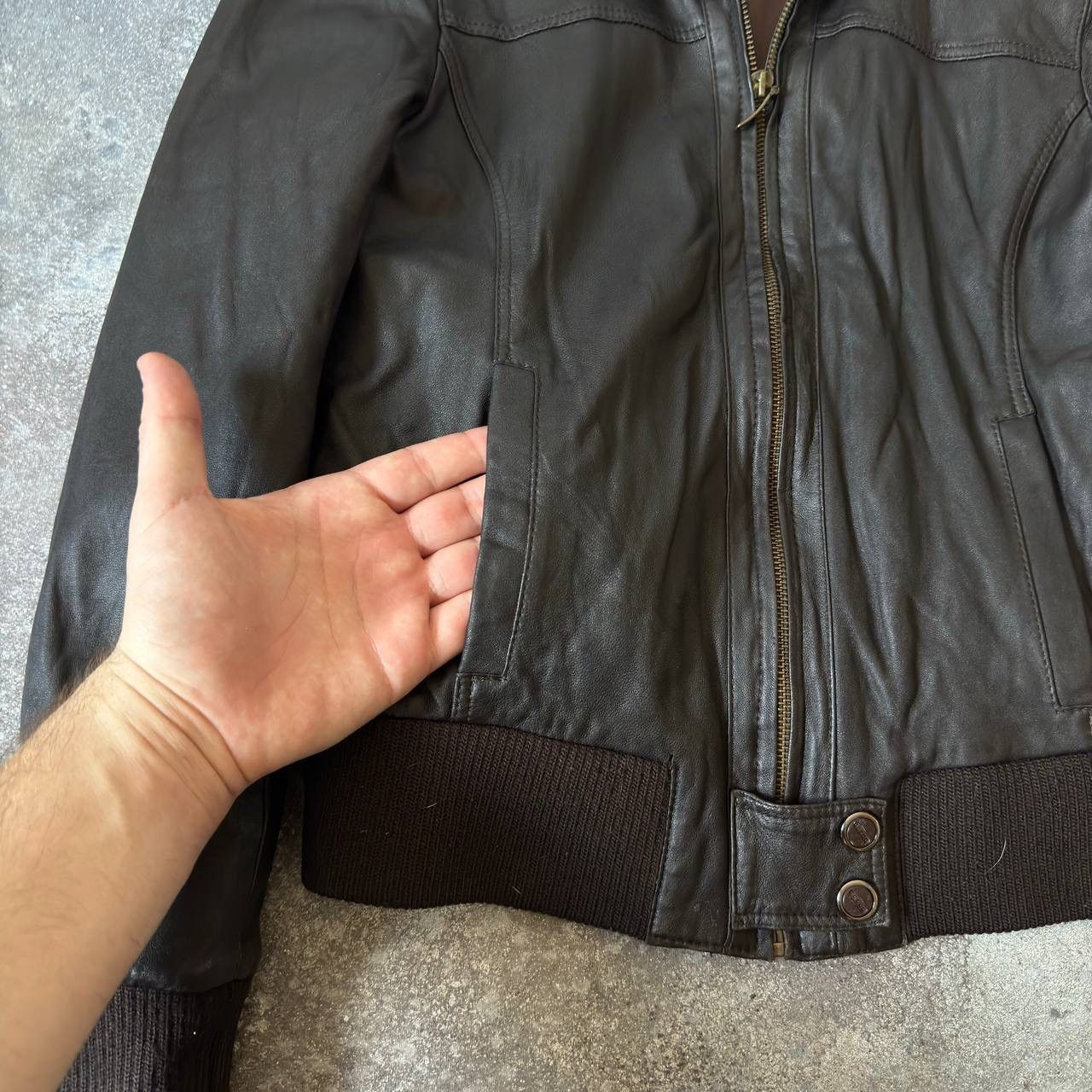20471120 Japan Retro Style Vintage Brown Leather Jacket Size XL / US 12-14 / IT 48-50 - 6 Thumbnail