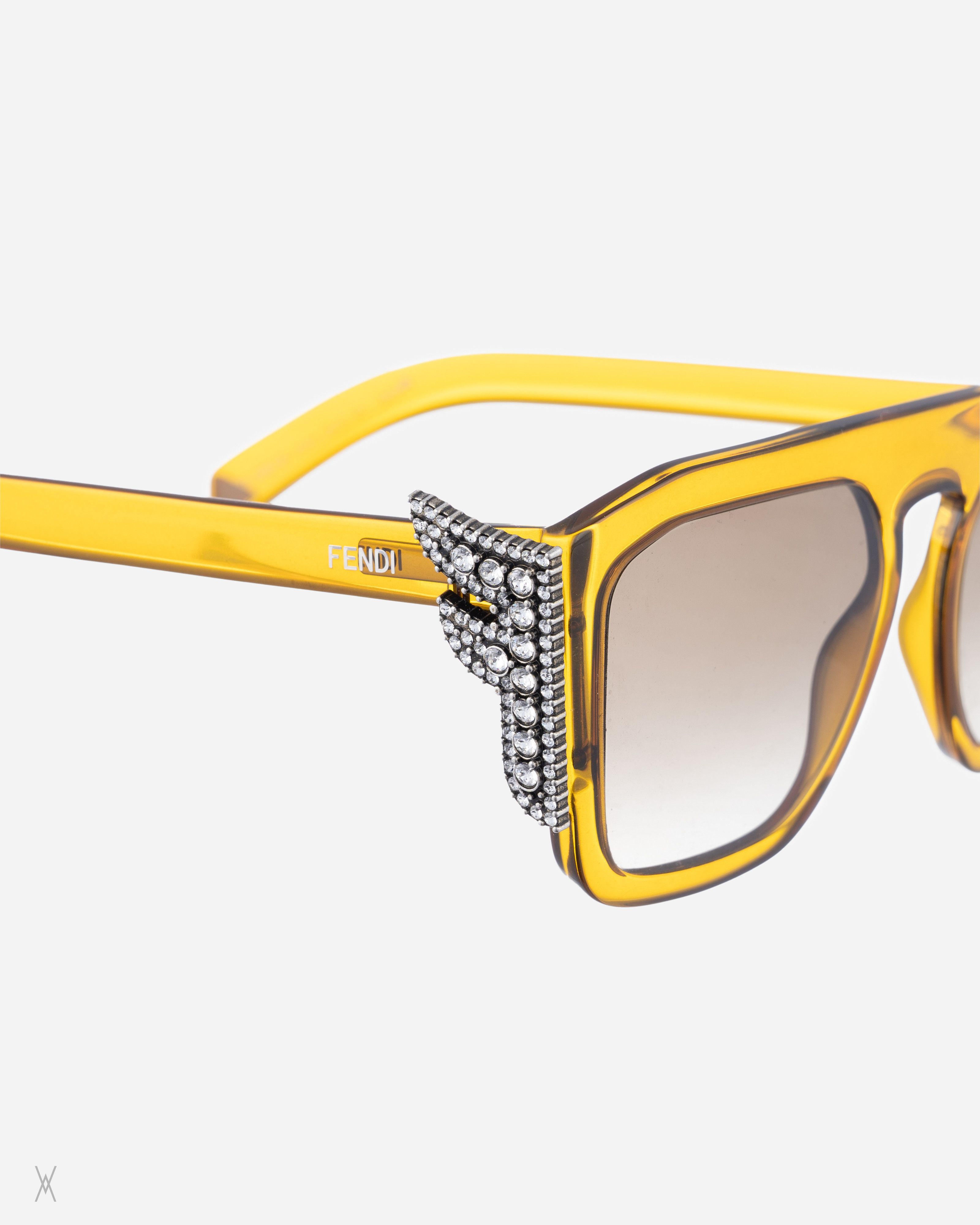 Fendi Fendi Crystal Logo Sunglasses – Amber / Brown Size ONE SIZE - 2 Thumbnail