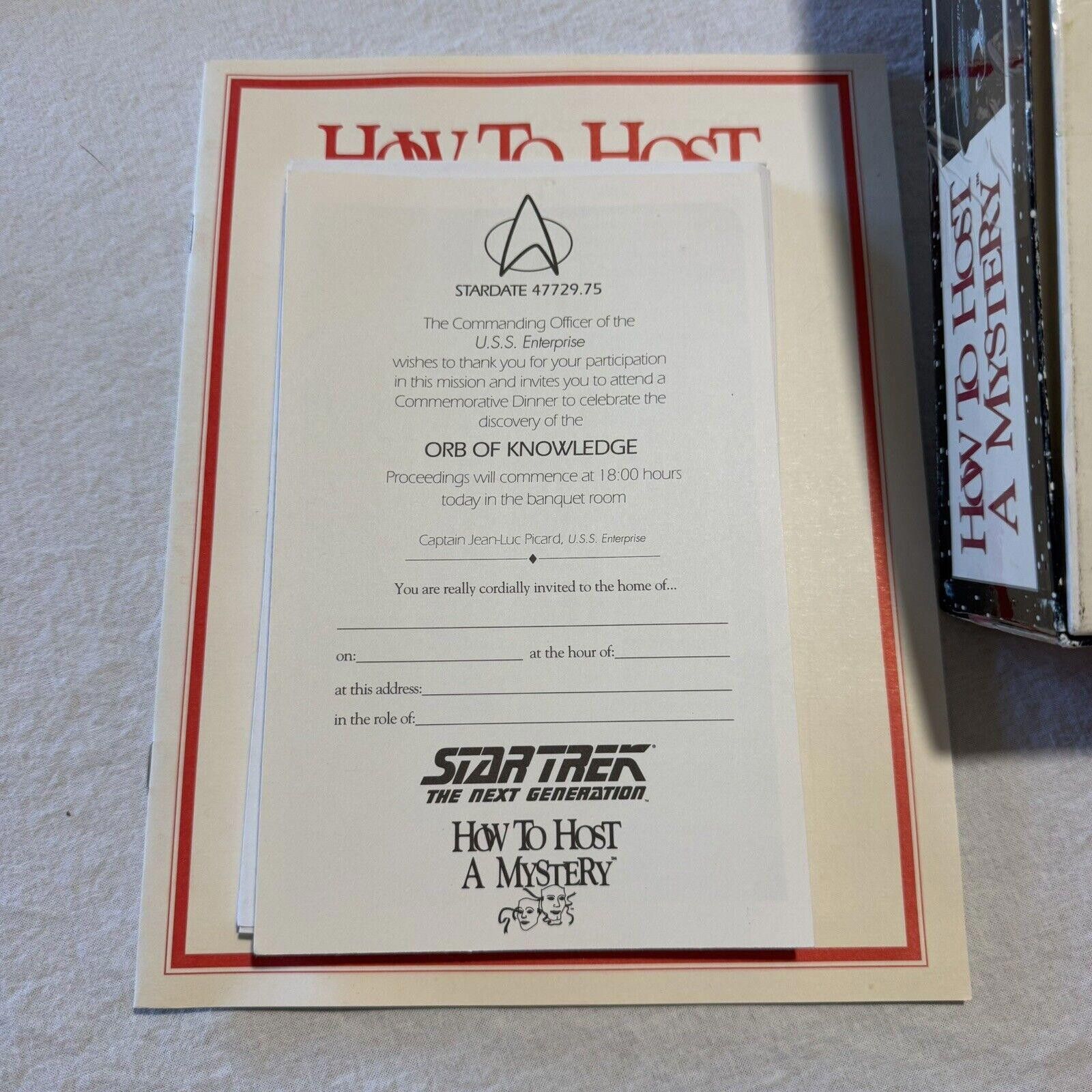 Designer VTG How to Host a Mystery: Star Trek Next Generation Game Size ONE SIZE - 9 Thumbnail