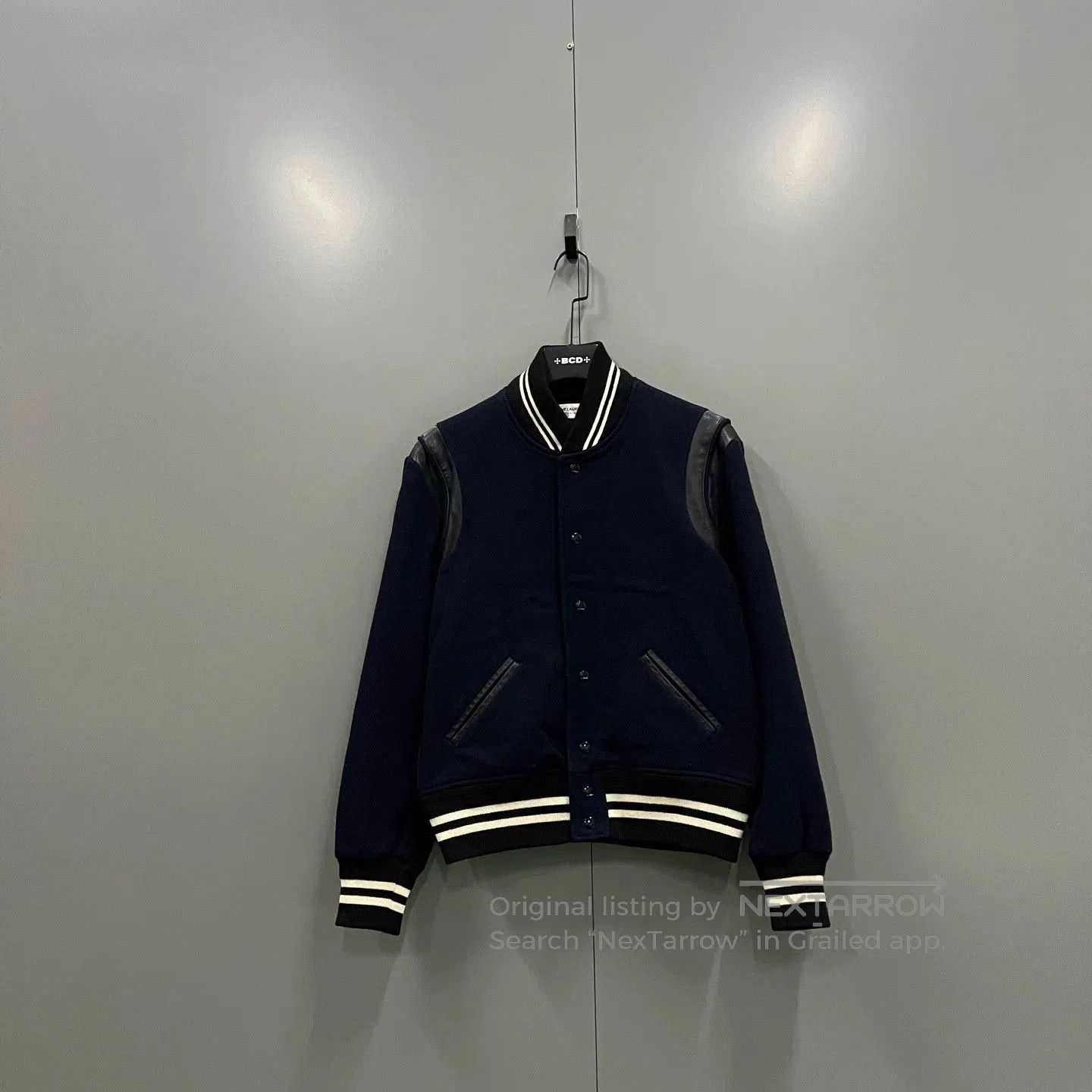 Saint Laurent Paris Saint Laurent Dark Blue Leather Patch Jacket. Size US M / EU 48-50 / 2 - 1 Thumbnail
