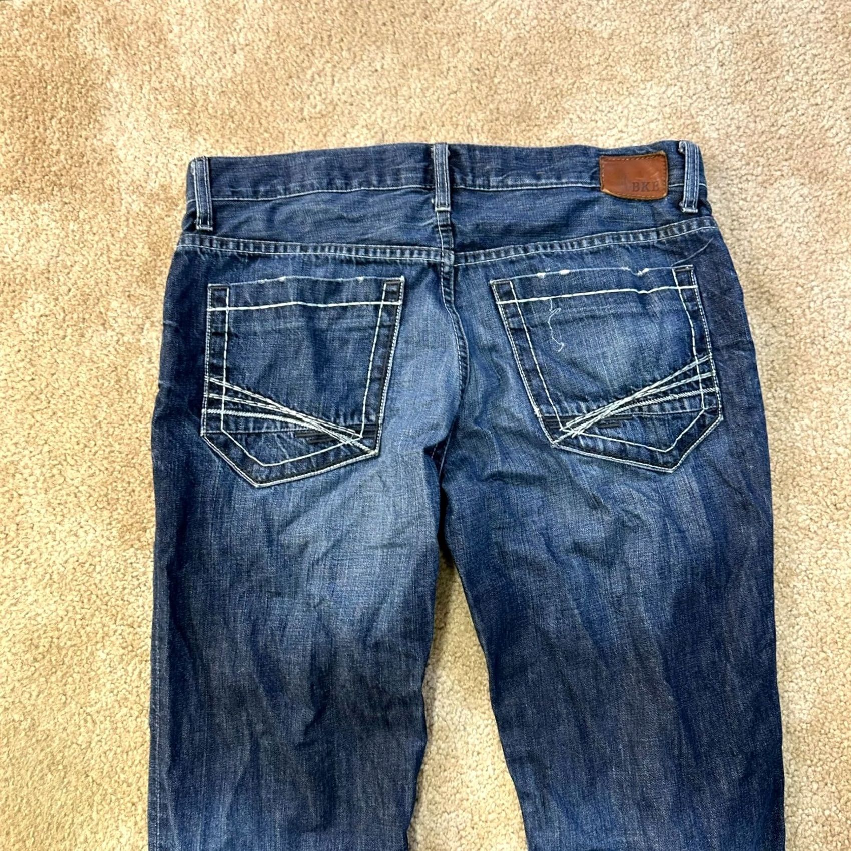 Vintage BKE Buckle Jeans Men’s 33x33 Blue Denim Bootcut Stretch Regular 5-Pocket Belt Loops Logo Embroidered Mid Rise Vintage No N/A Size US 33 - 7 Thumbnail