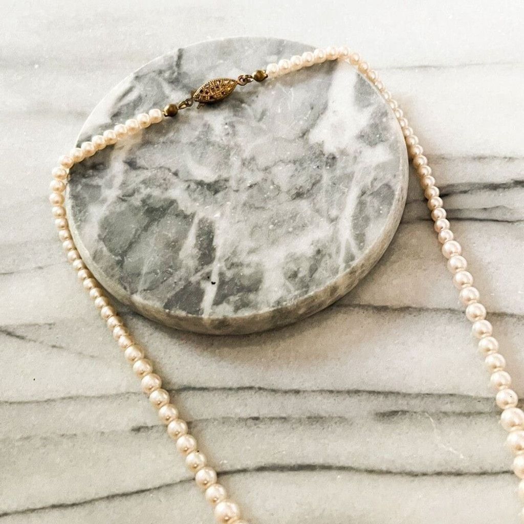Vintage Vintage Simulated Pink Pearl Necklace Size ONE SIZE - 4 Thumbnail