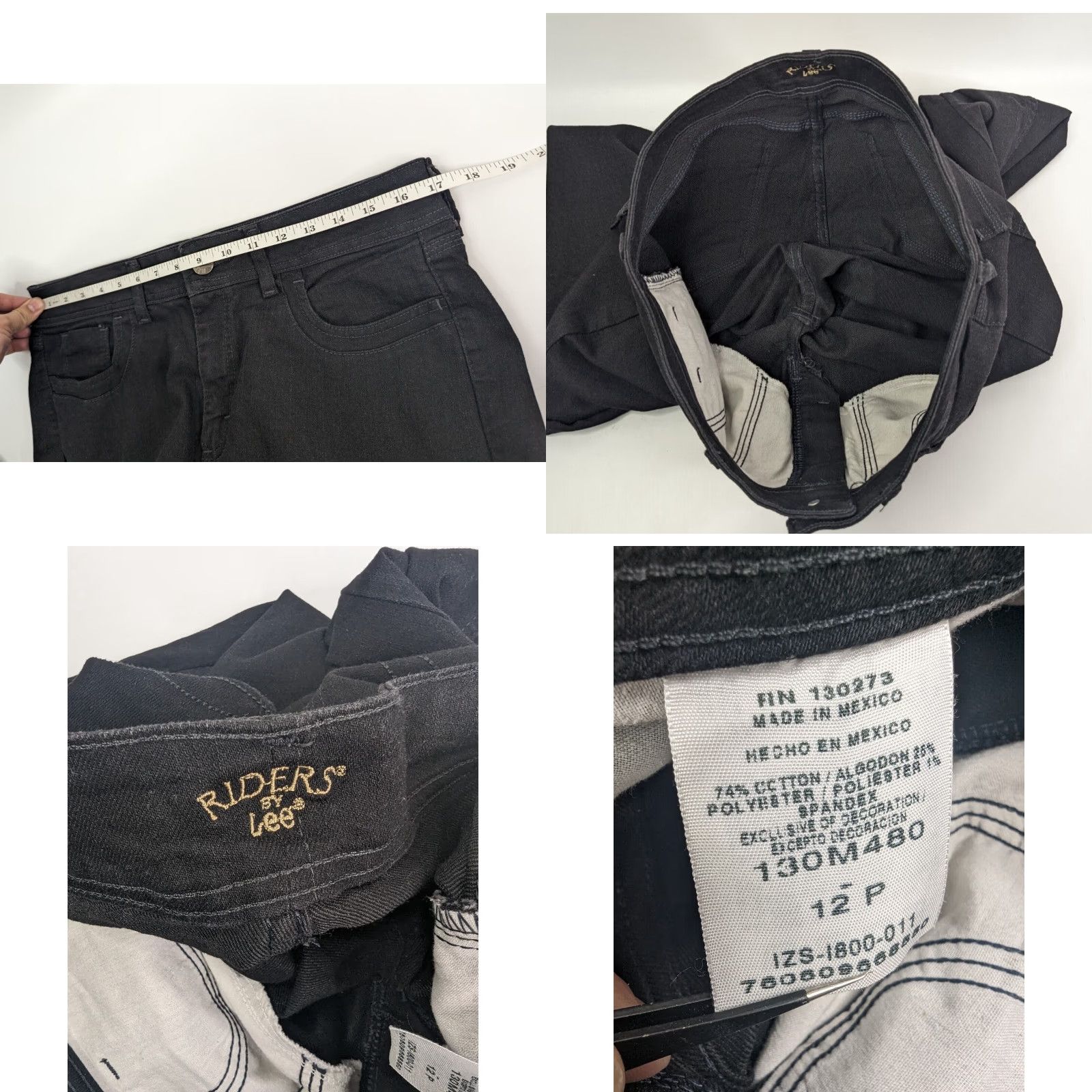 Lee Riders by Lee Jeans Black Denim Bootcut 12P Petite Mid Rise 28in Pocket 5-Pocket DesignStretch Womens Jeans Size 34" / US 12 / IT 48 - 8 Thumbnail