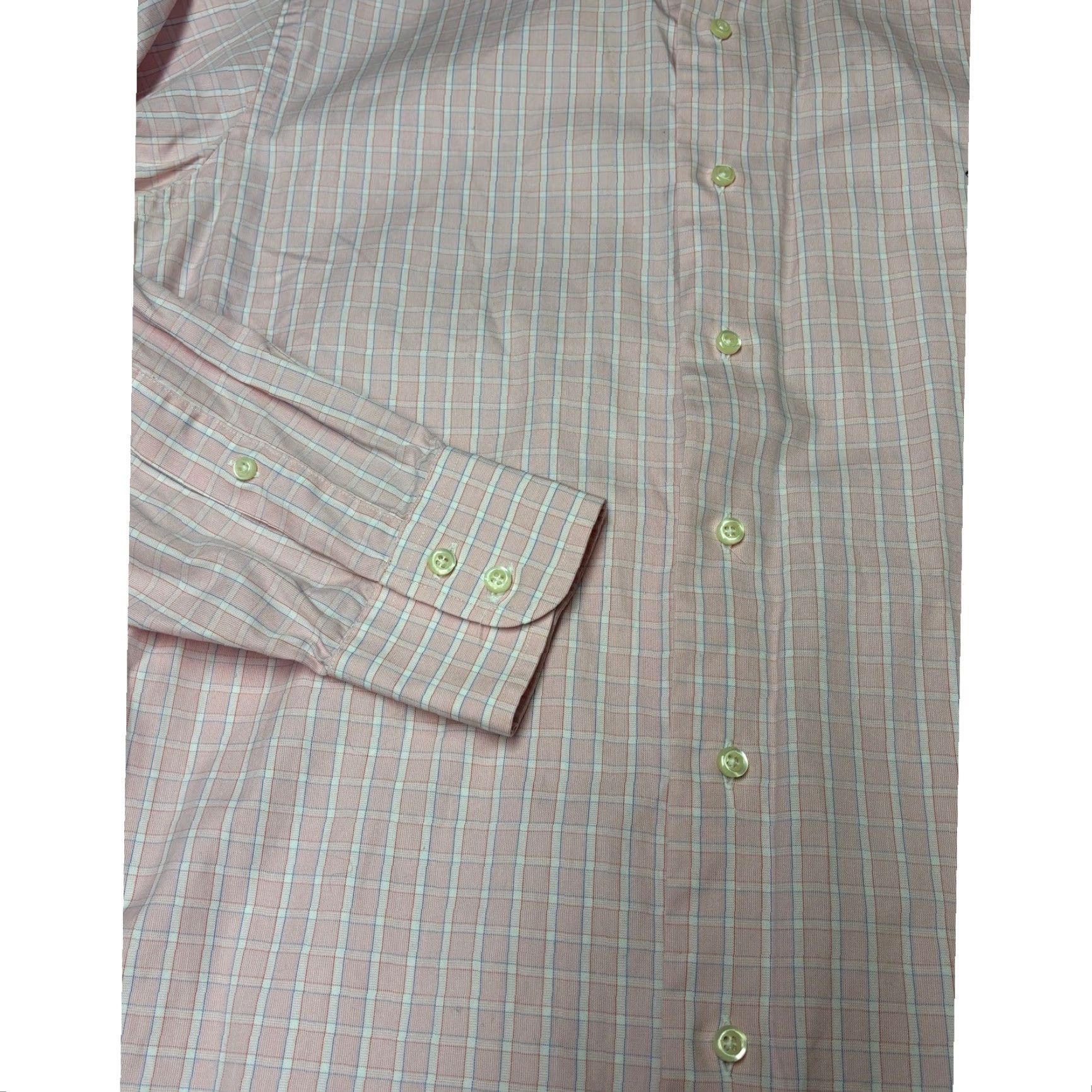 Brooks Brothers VINTAGE Brooks Brothers Dress Shirt Mens 15.5 33 Pink Blue Check USA Cotton Short Summary? Size 42R - 3 Thumbnail