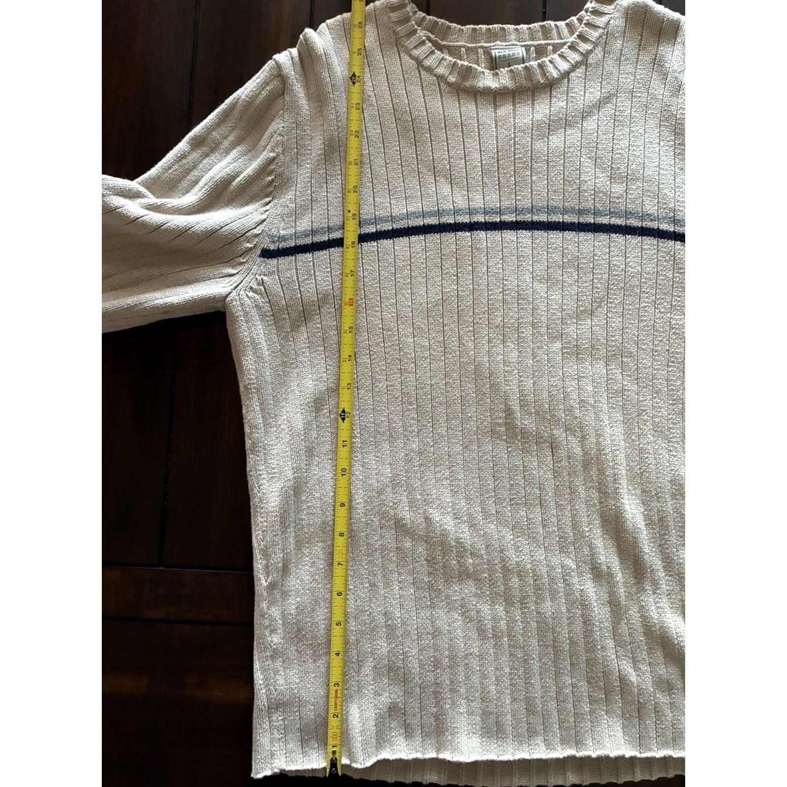 Old Navy Old Navy Sweater Men L Tan Brown Striped Crew Neck Cotton Long Sleeve Pullover Size US L / EU 52-54 / 3 - 5 Thumbnail
