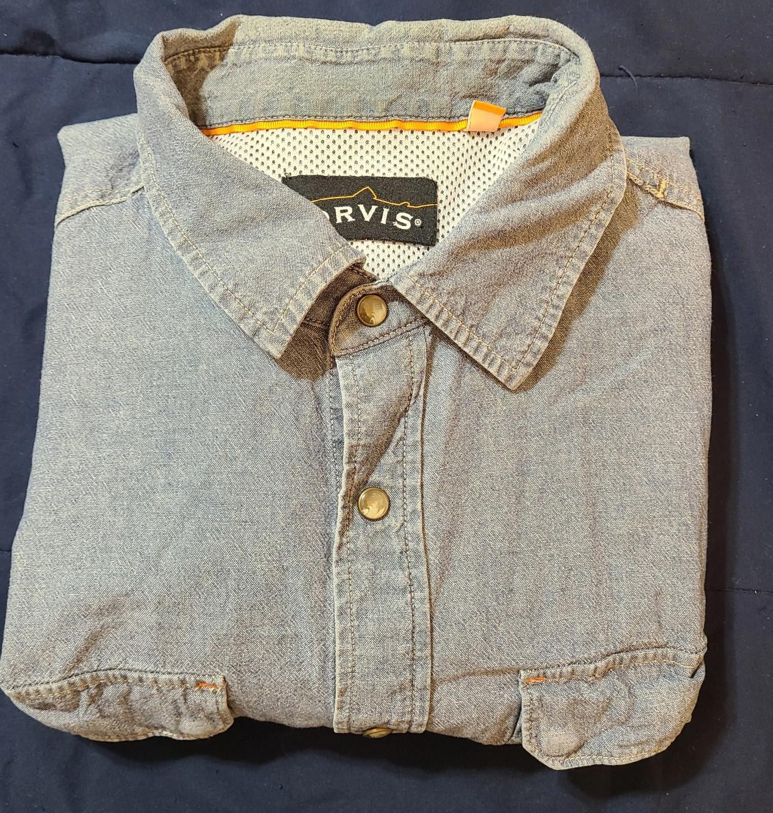 Orvis Orvis Mens Long Sleeve Shirt Size XL Denim Vent Fishing Size US XL / EU 56 / 4 - 1 Thumbnail
