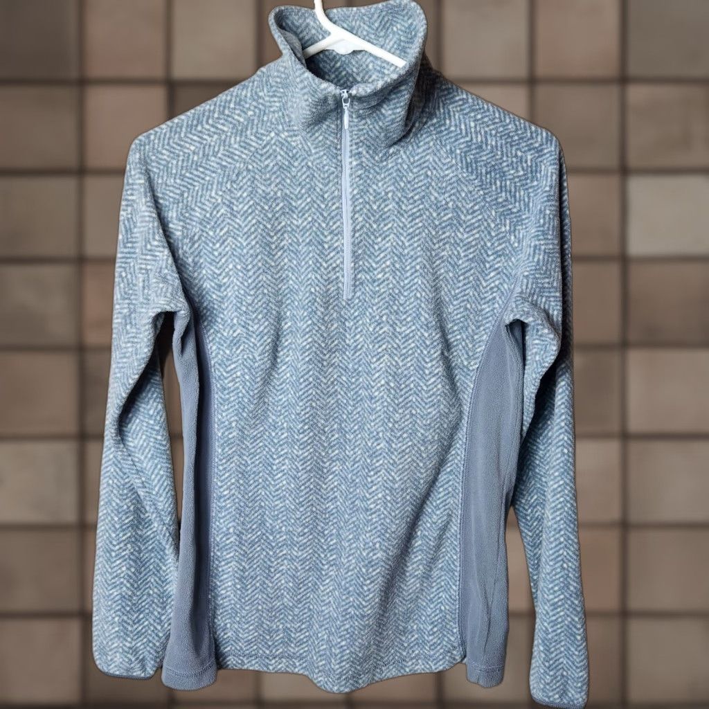 Vintage Columbia Arctic Air Slate Blue Chevron Printed Fleece 1/2 Zip Pullover - Size S - Women - 1/2 Zip Pullover - Outdoor Activewear Hoodie Sweatshirt Size S / US 4 / IT 40 - 1 Thumbnail