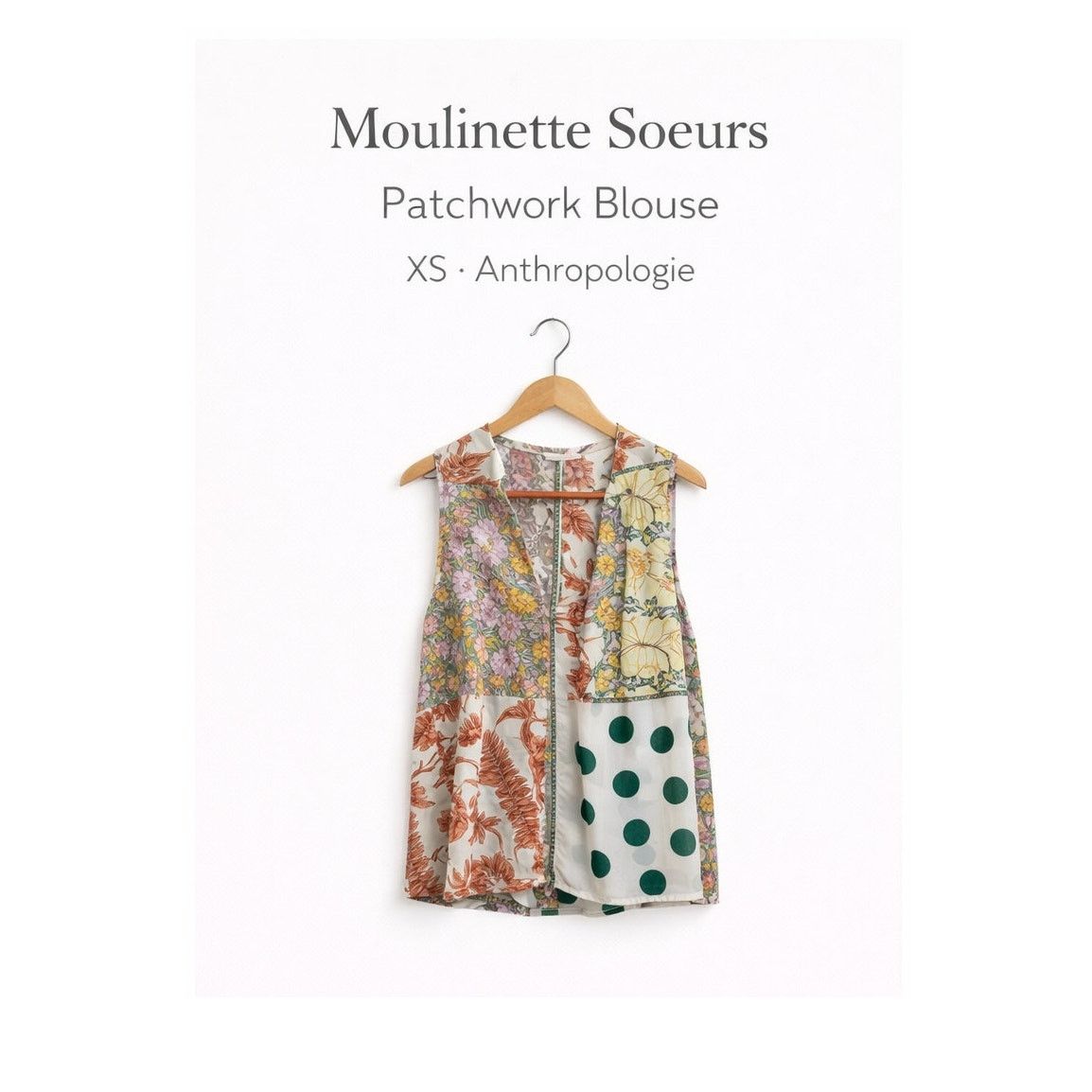 Anthropologie Anthropologie Moulinette Soeurs Patchwork Blouse XS Size XS / US 0-2 / IT 36-38 - 8 Thumbnail