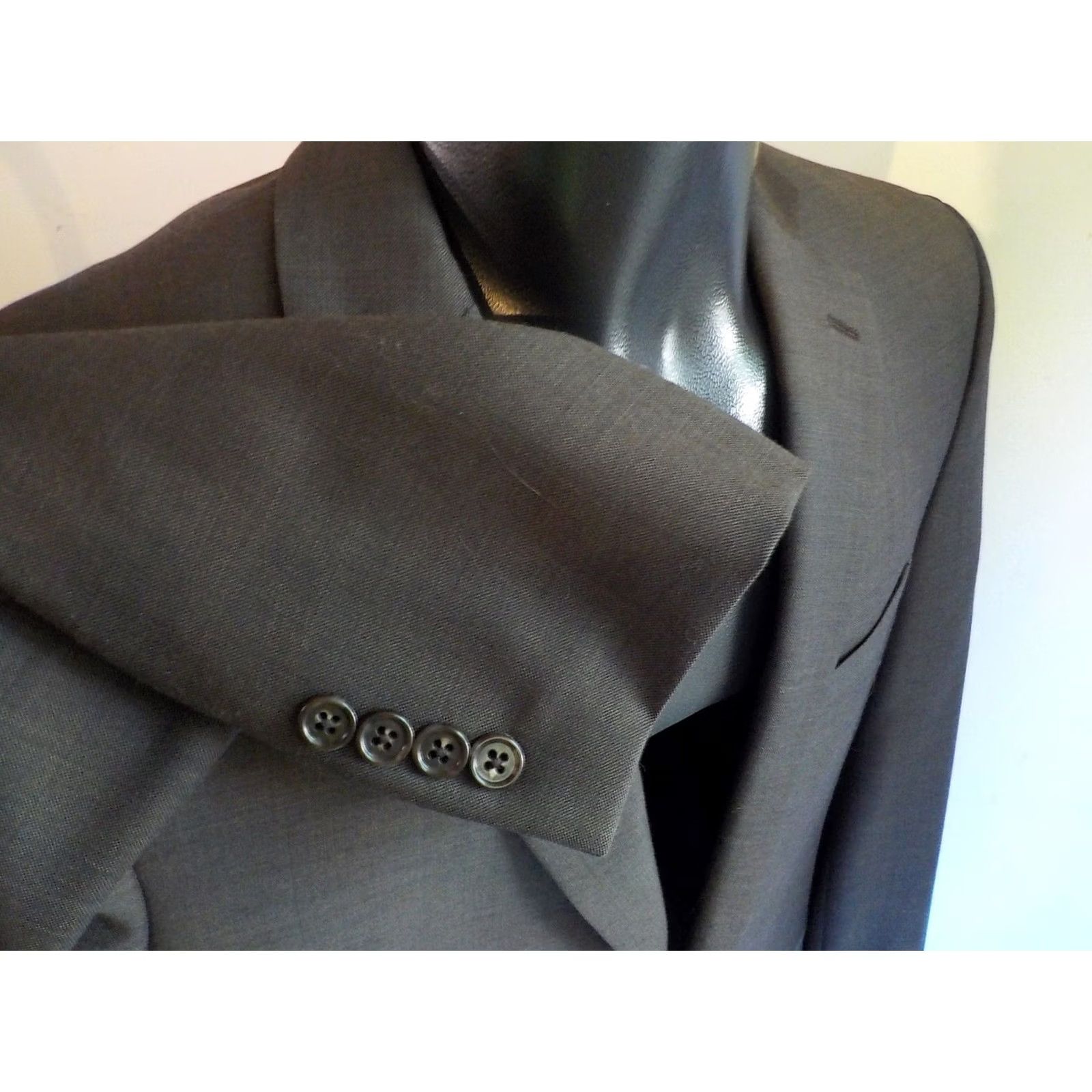 Joseph Abboud JOSEPH ABBOUD 2 Button-Notch Collar-2 PC Suit Brown Wool 38R Mens Suit Set Size 38R - 5 Thumbnail