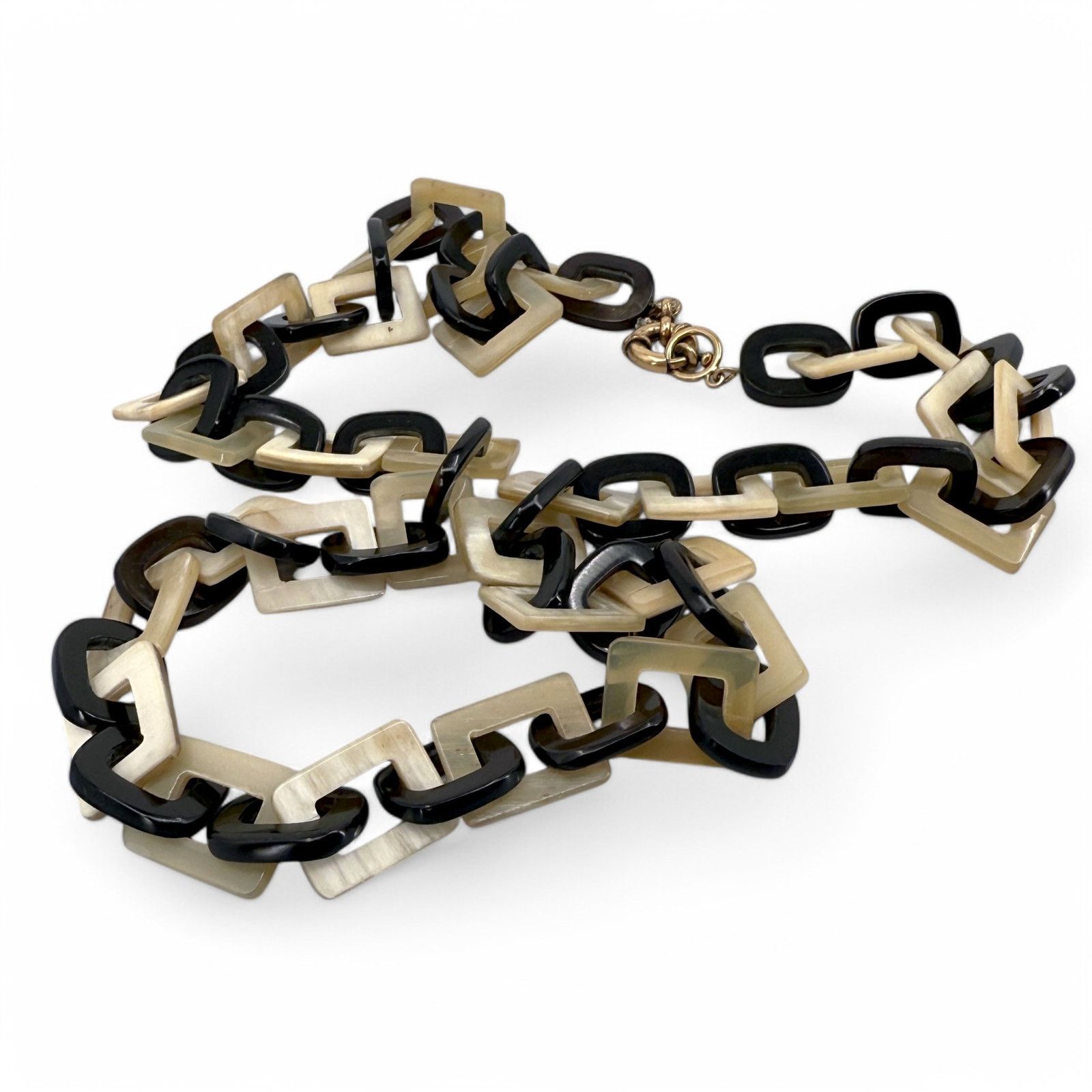 J.Crew J Crew Acrylic Link Long Necklace Black and Beige Statement Size ONE SIZE - 3 Thumbnail