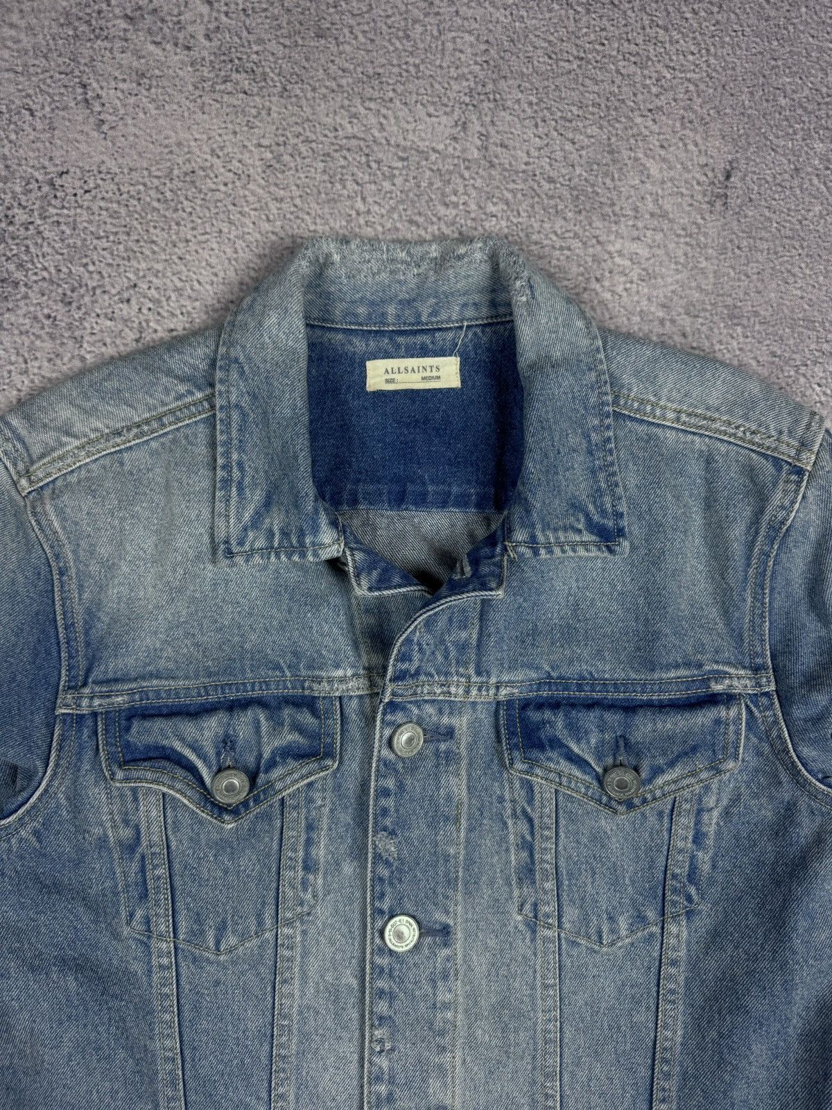 Allsaints All Saints Spitalfields Dustout Distressed Denim Jacket Size US M / EU 48-50 / 2 - 11 Thumbnail
