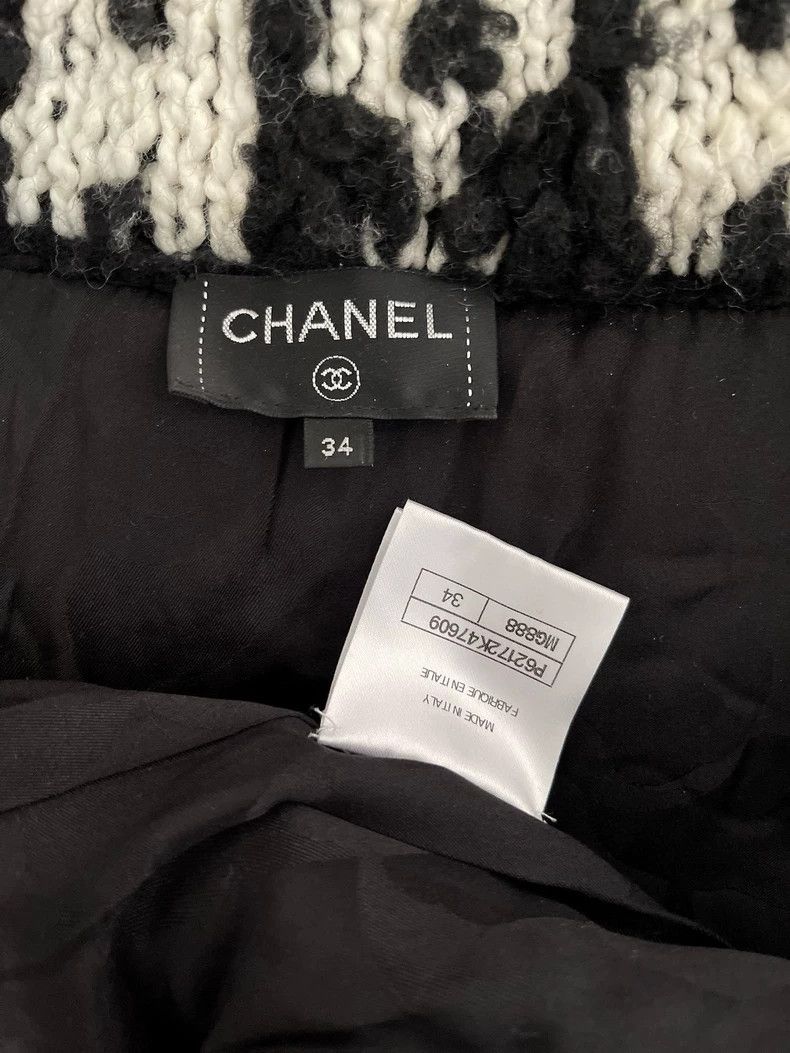 Chanel Chanel 19b black and white knitted cotton clothes coat Size XXS / US 00 / IT 34 - 3 Thumbnail
