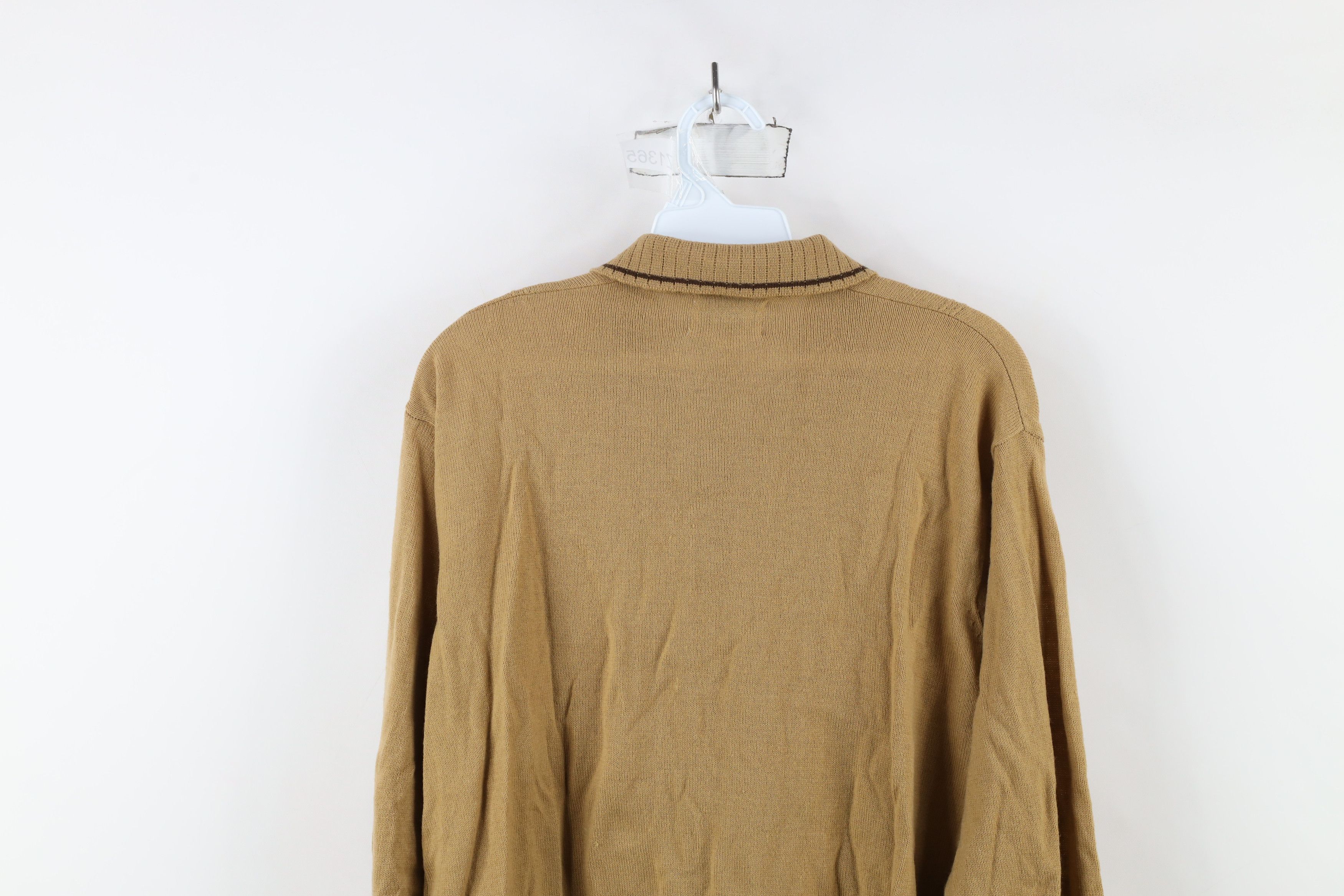 Vintage Vintage 60s 70s Rockabilly Collared Pullover Sweater Brown Size US XL / EU 56 / 4 - 9 Thumbnail