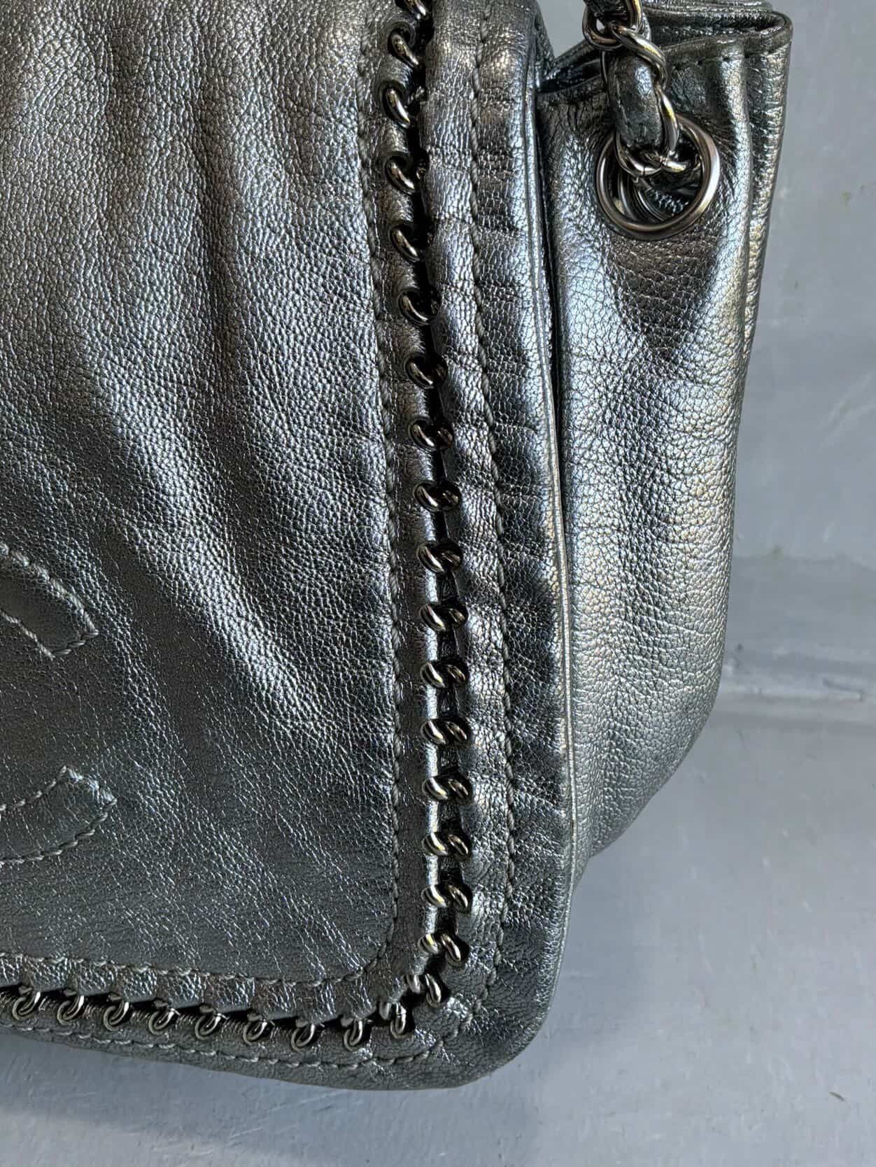 Chanel 2006 Chanel - Metallic Silver - Accordion Flap Chain Bag Size ONE SIZE - 6 Thumbnail
