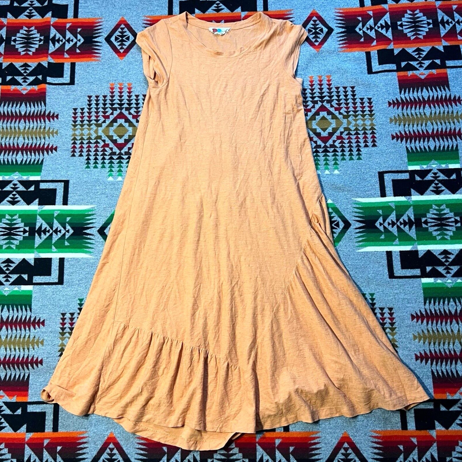 image of Free People Fp Beach Medium Sun Beam Rust Orange Linen/cotton Midi Maxi Dress B1 in White, Women's