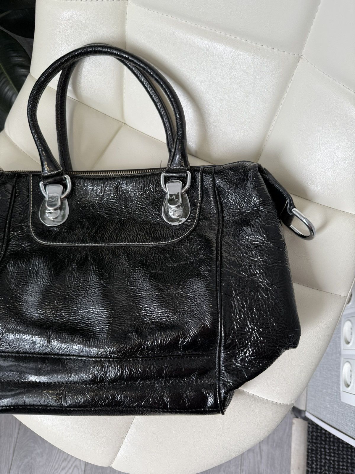 Gucci Gucci Dialux Snow Glam Black Hand Bag Boston Bag GG Logo Size ONE SIZE - 8 Thumbnail
