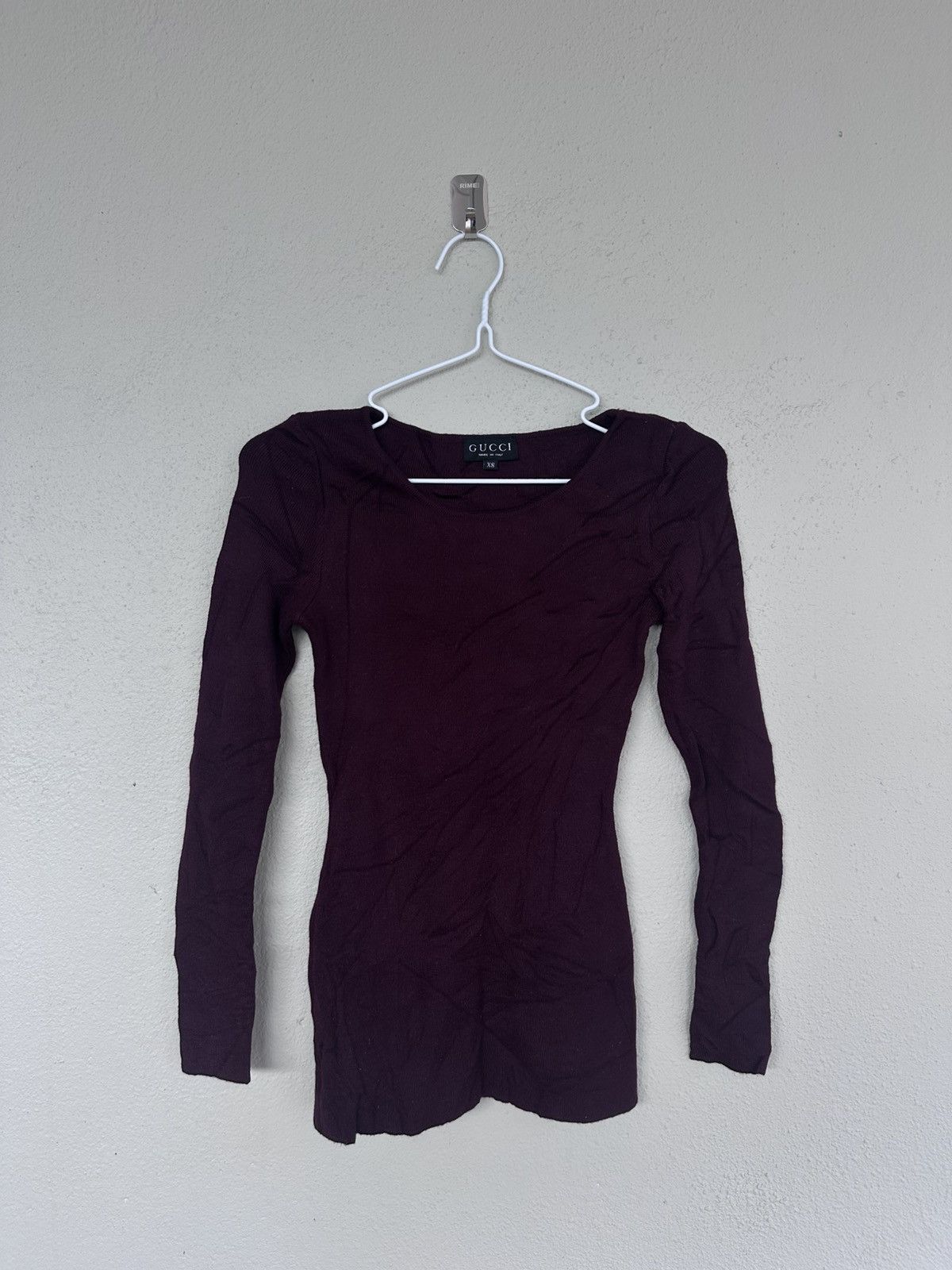 FW1996 Gucci by Tom Ford Burgundy Stretch Knit Wool