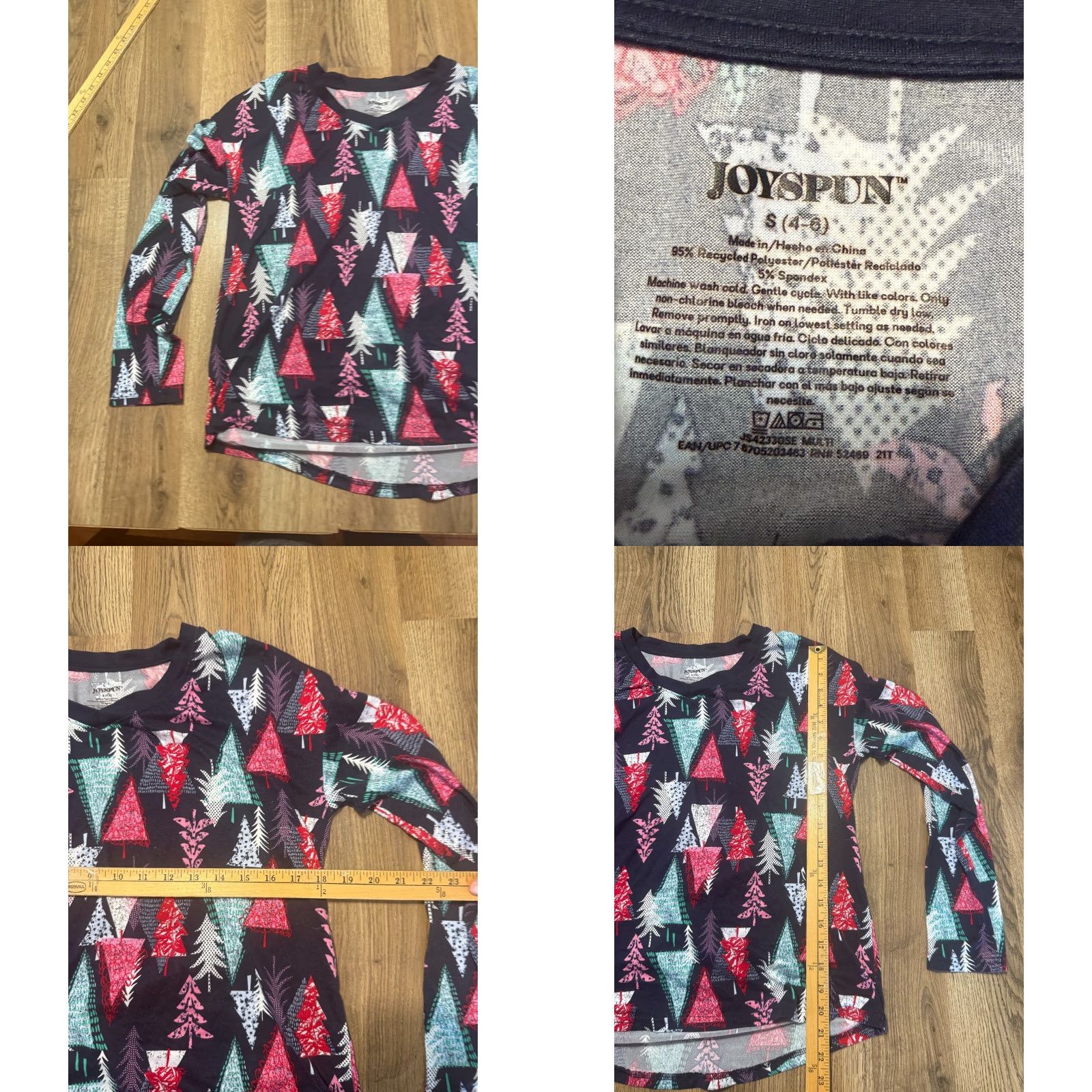 Vintage Joyspun Set Shirt Pants PJ Christmas Holiday Sleepwear Small Blue Tree Women Regular Size S / US 4 / IT 40 - 9 Thumbnail