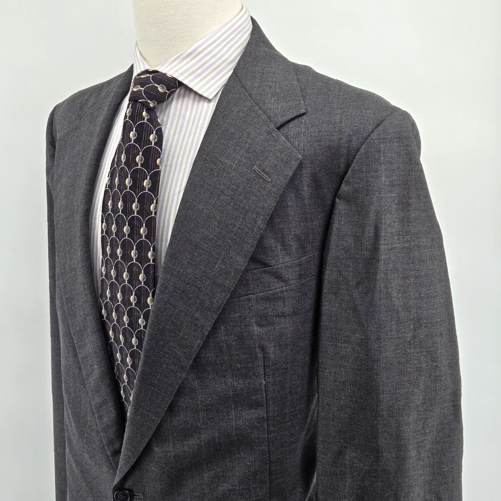 Polo Ralph Lauren Vintage Polo Ralph Lauren 42R Gray Stripe Wool Blazer Made USA Mens Sport Coat Shirt Jacket? Size US XL / EU 56 / 4 - 5 Thumbnail