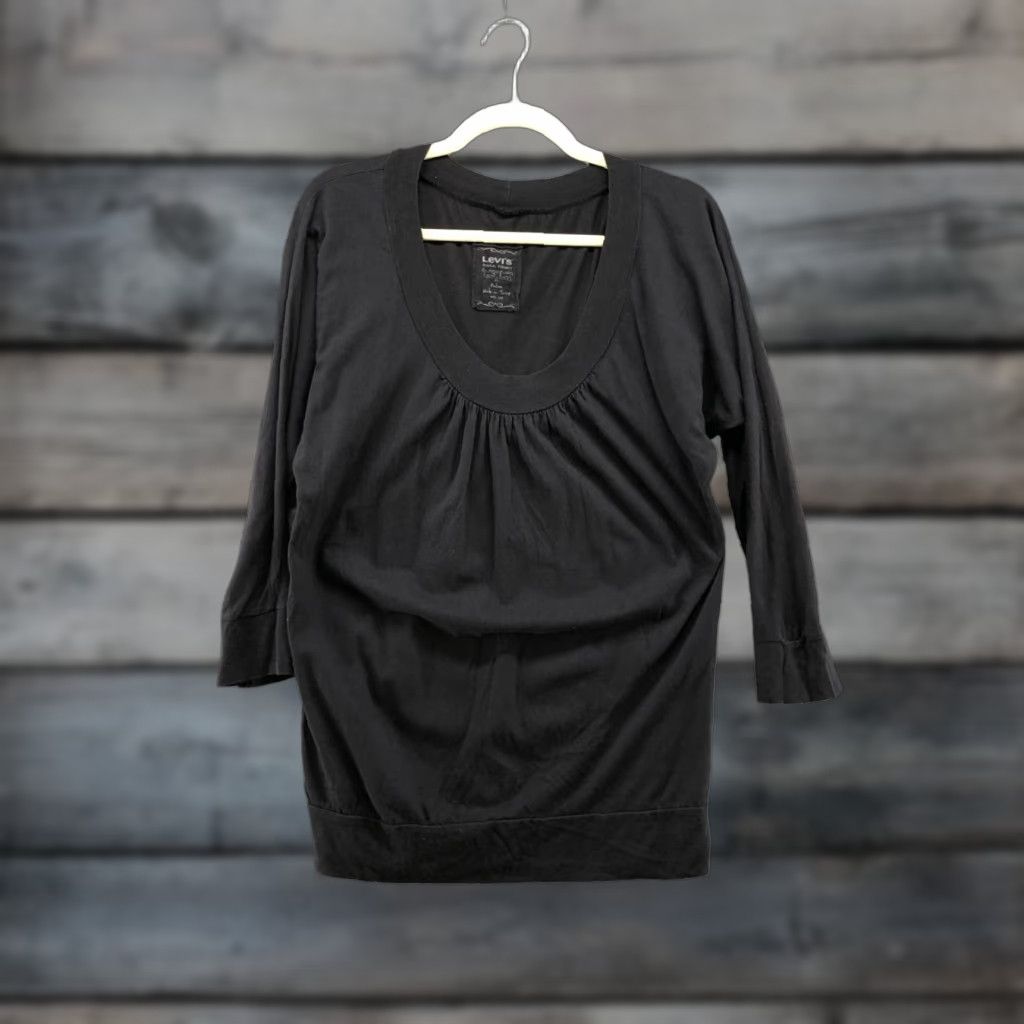 Levi's LEVI'S Tunic Shirt / T-Shirt - Ladies M - Gray - Long Sleeve - Scoop Neck - Cotton Modal Blend - Casual Lounge Top Size M / US 6-8 / IT 42-44 - 1 Thumbnail