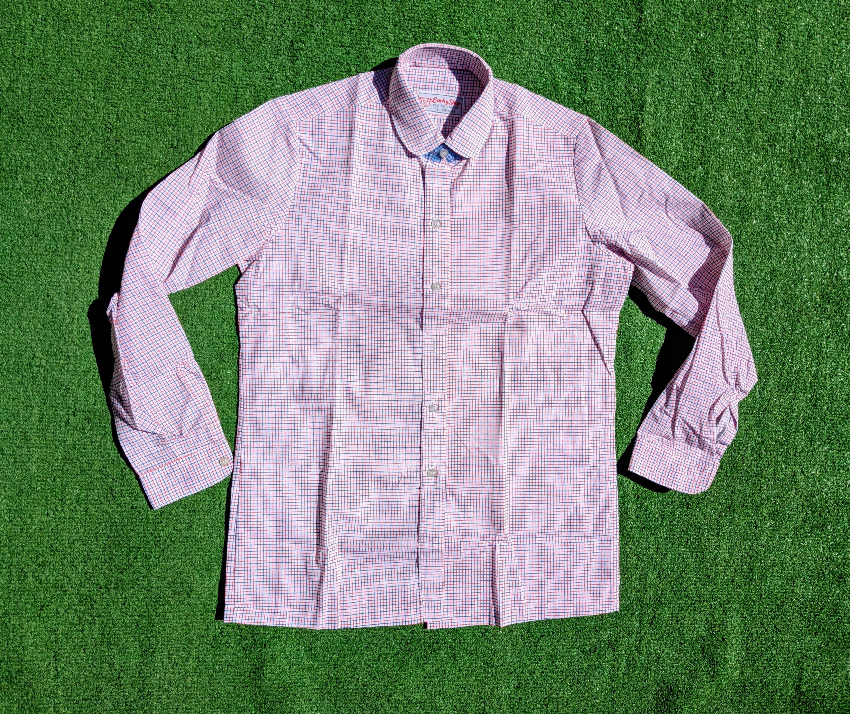 Other Vintage 1960's Button Down Red/Blue Crosshatch Print Shirt Size M / US 6-8 / IT 42-44 - 5 Thumbnail