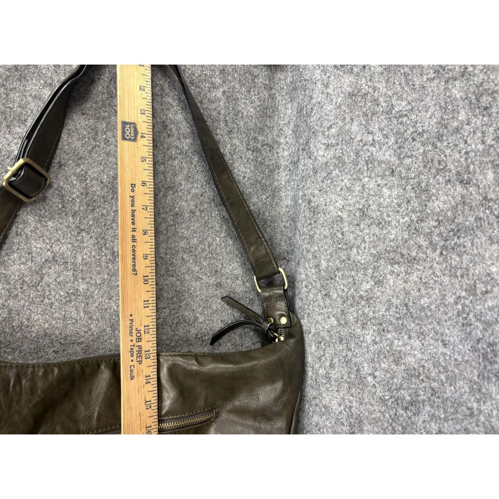 Olive Vegan Leather Hobo Shoulder Bag Womens Olive Green Large Slouchy Crossbody Joy Susan Size ONE SIZE - 5 Thumbnail