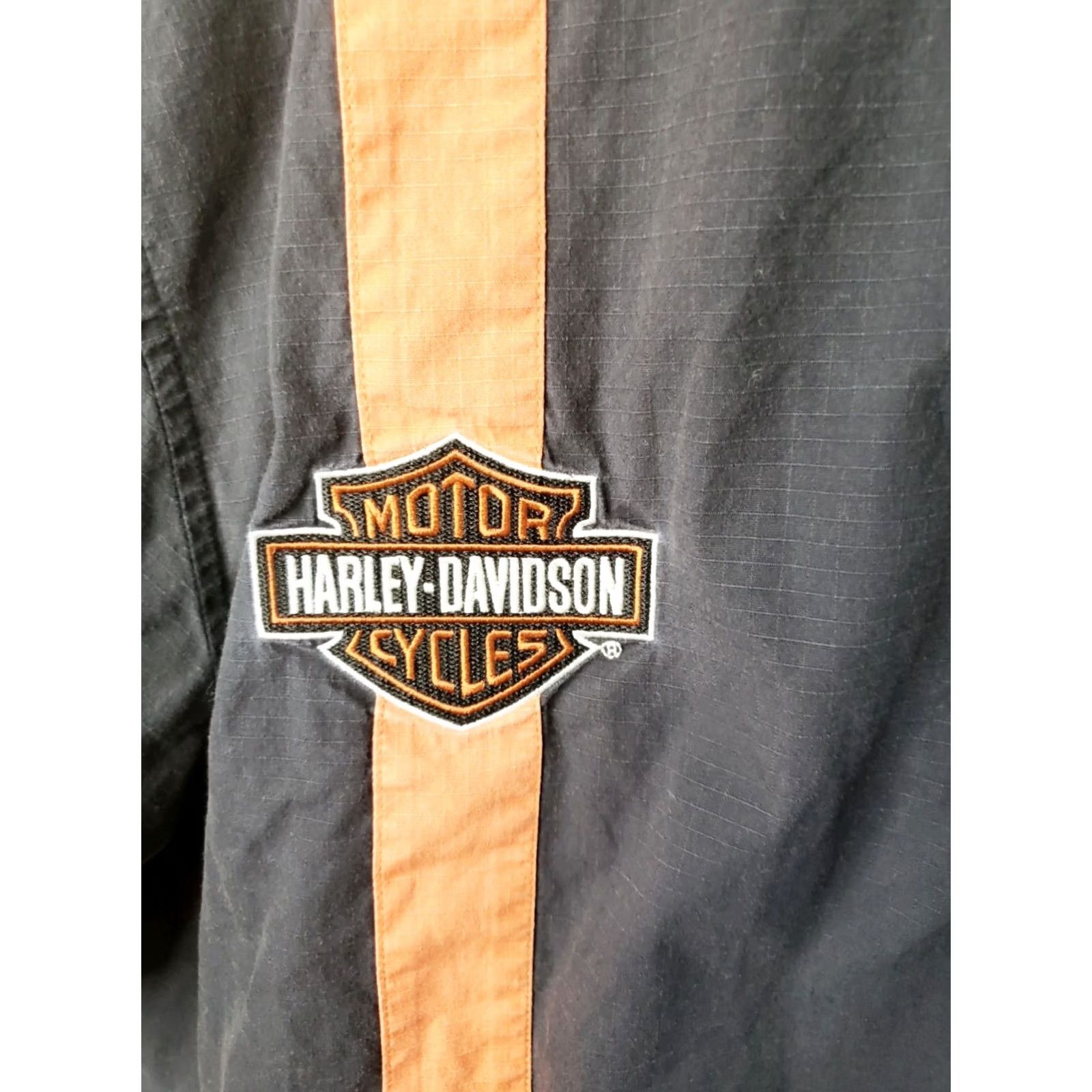 Harley Davidson Harley-Davidson Motorcycles Mechanic Shirt Men's Size 2XL Black Orange Stripe Logo Size US XXL / EU 58 / 5 - 7 Thumbnail