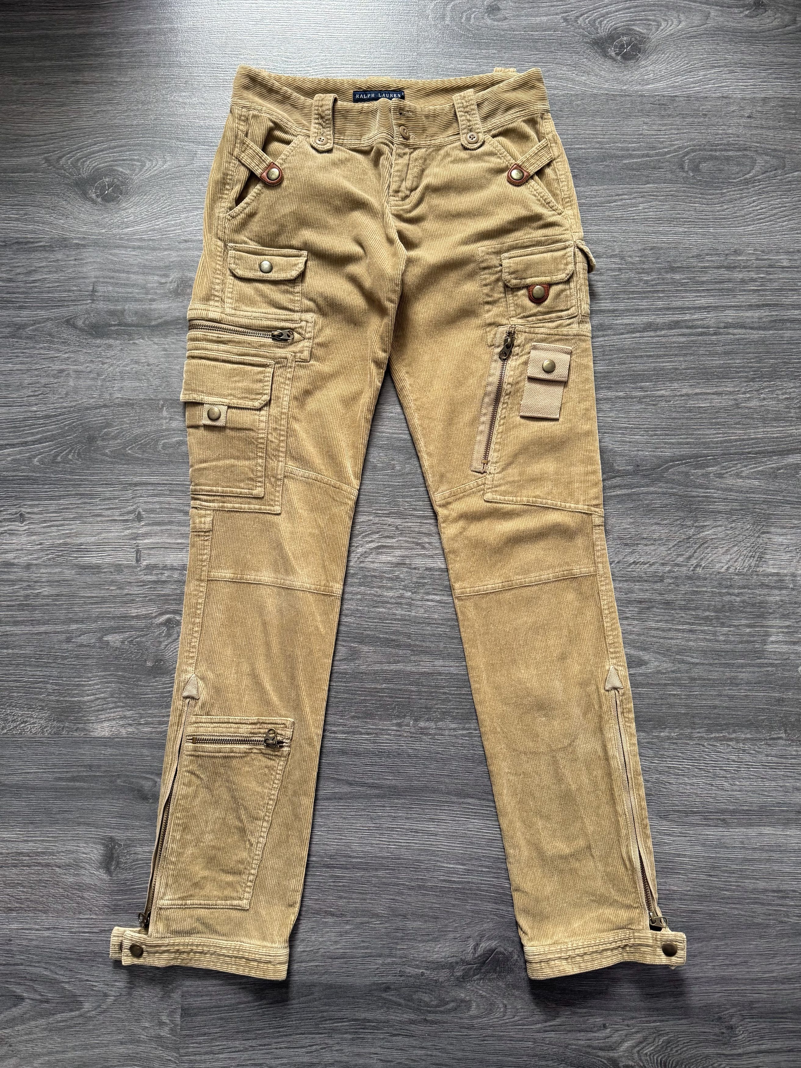 Polo Ralph Lauren Vintage 90s Polo Ralph Lauren Tactical Corduroy Flare Pants Size 26" / US 2 / IT 38 - 1 Thumbnail