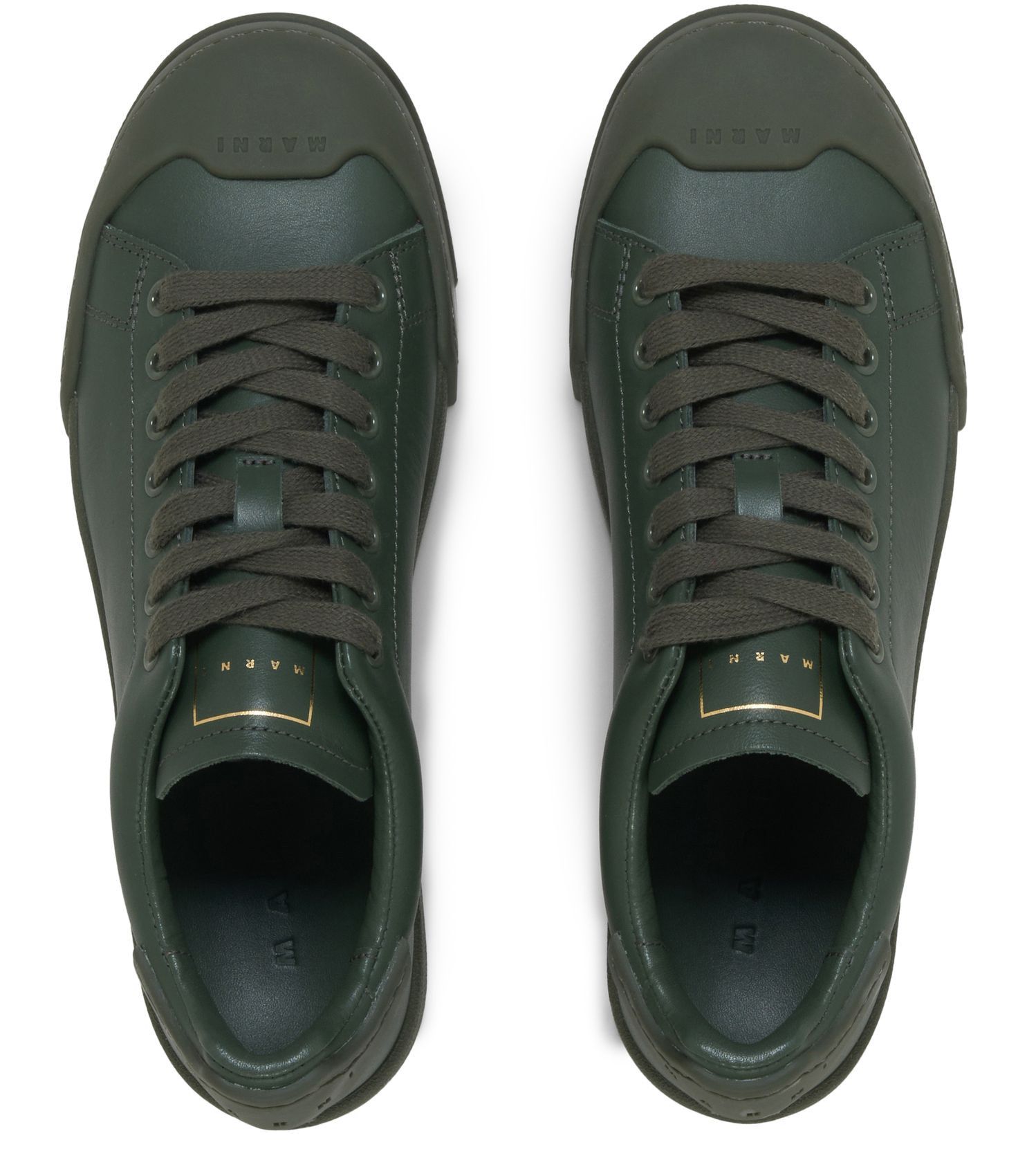 Marni o1w1db10125 Monochrome Low Top Lace-Up Sneaker in Green Size US 12 / EU 45 - 4 Thumbnail