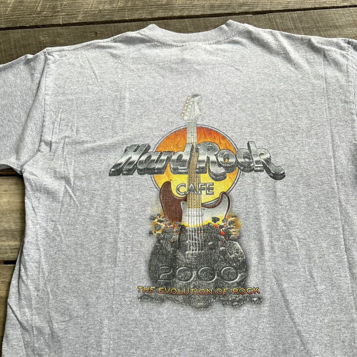 Hard Rock Cafe × Vintage Vintage 90s Hard Rock Cafe Guitar Flames T Shirt Size US XL / EU 56 / 4 - 1 Thumbnail