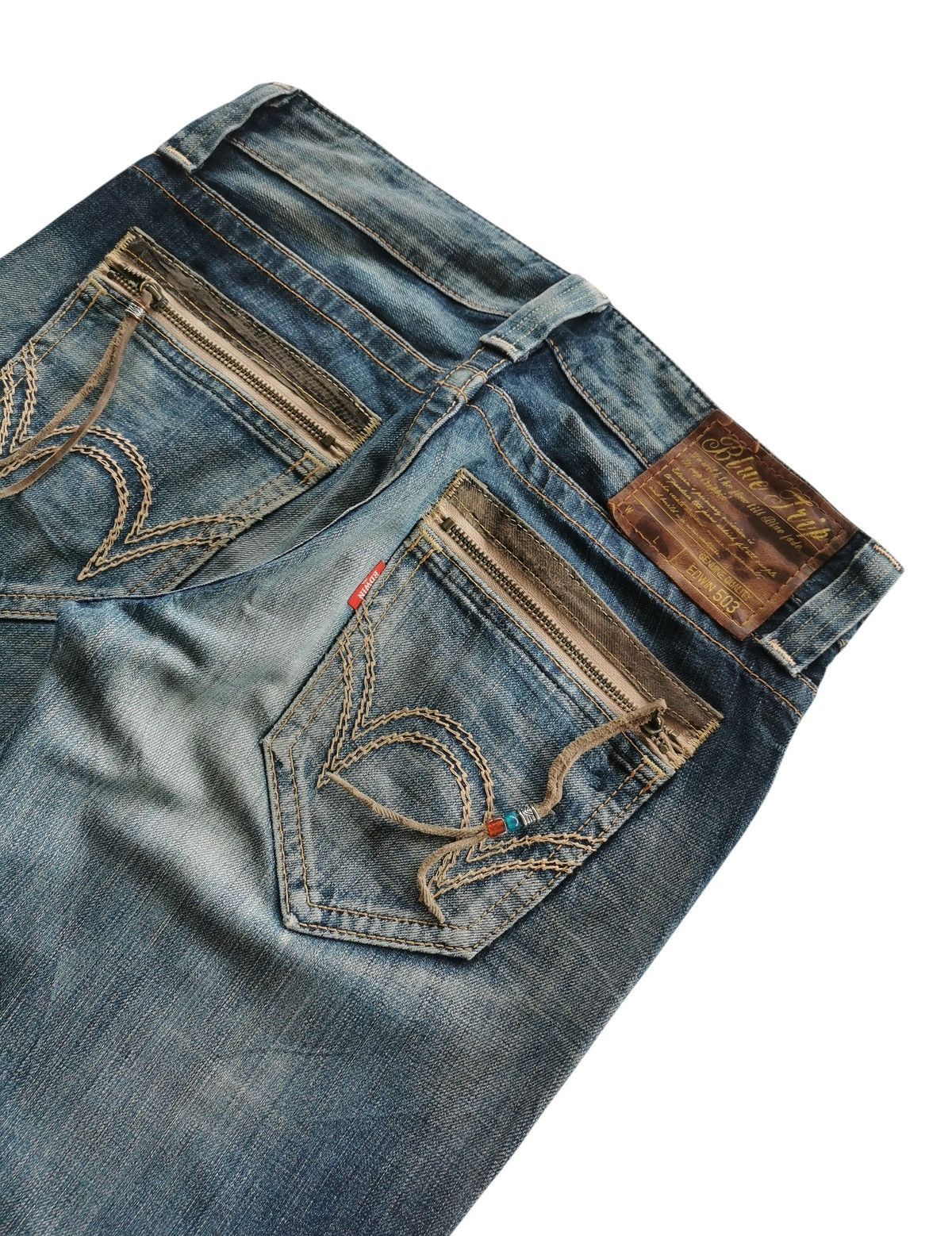 Tornado Mart Edwin Denim Jeans Whisker Honeycombs Vintage Wash Size US 30 / EU 46 - 4 Thumbnail
