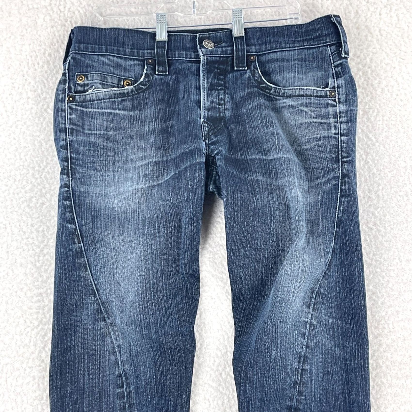 True Religion True Religion Geno Straight Jeans Mens Size 33 Blue Denim Dark Wash Casual Jeans Mens Size US 33 - 2 Thumbnail