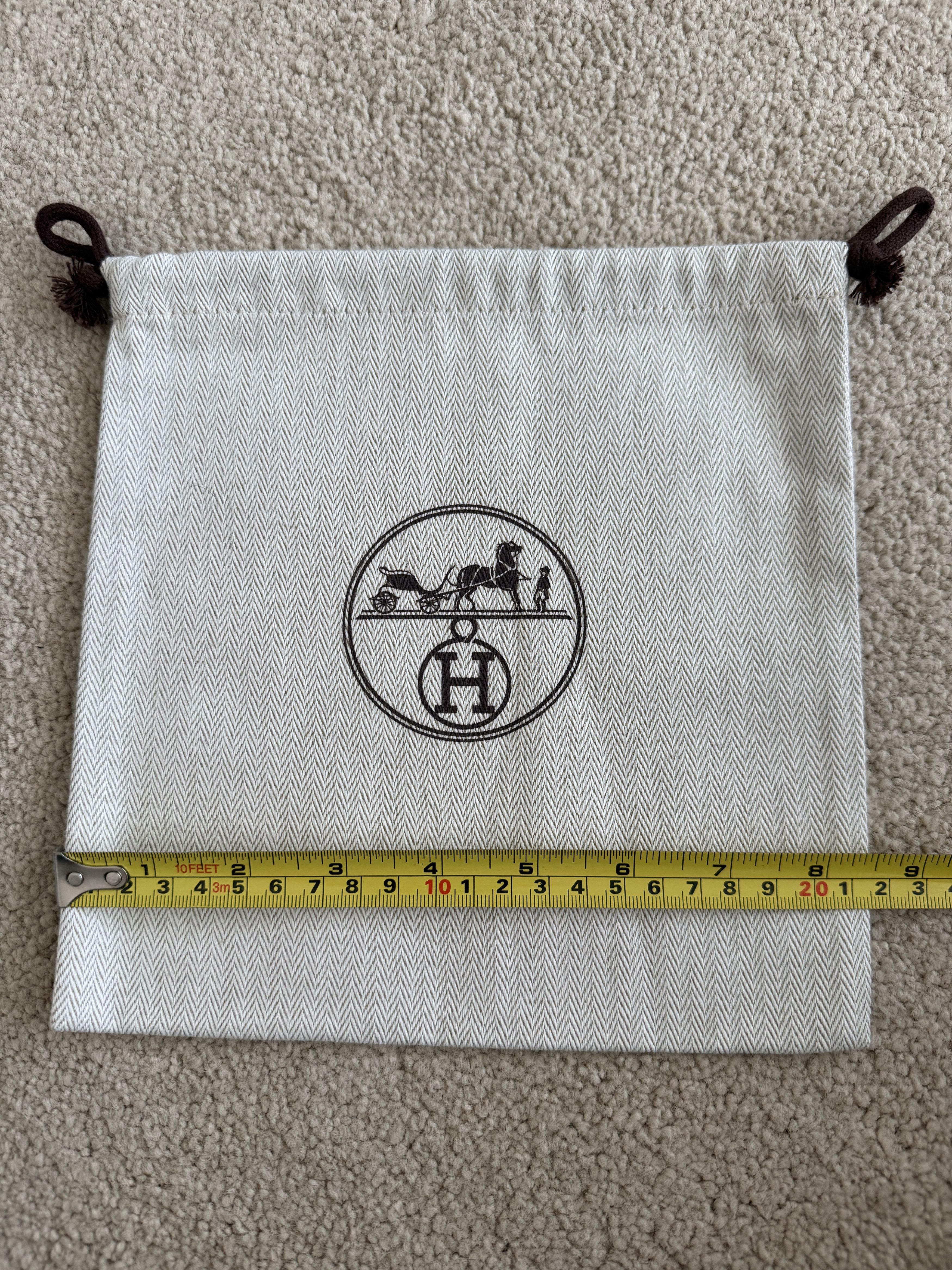 Hermes Authentic Hermes Herringbone Tweed Small Drawstring Dustbag Size ONE SIZE - 6 Thumbnail