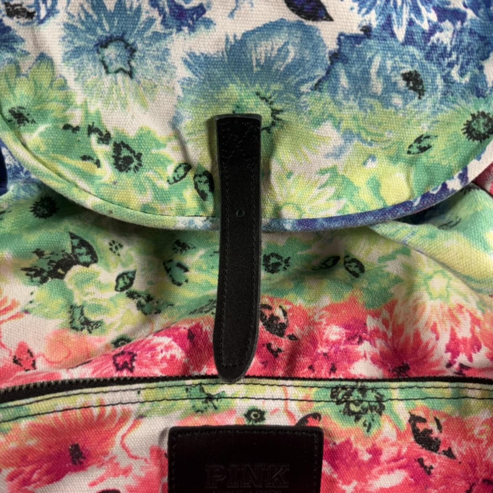 Pink Victorias Secret Backpack Rainbow Love Pink Gym Bag Size ONE SIZE - 2 Thumbnail