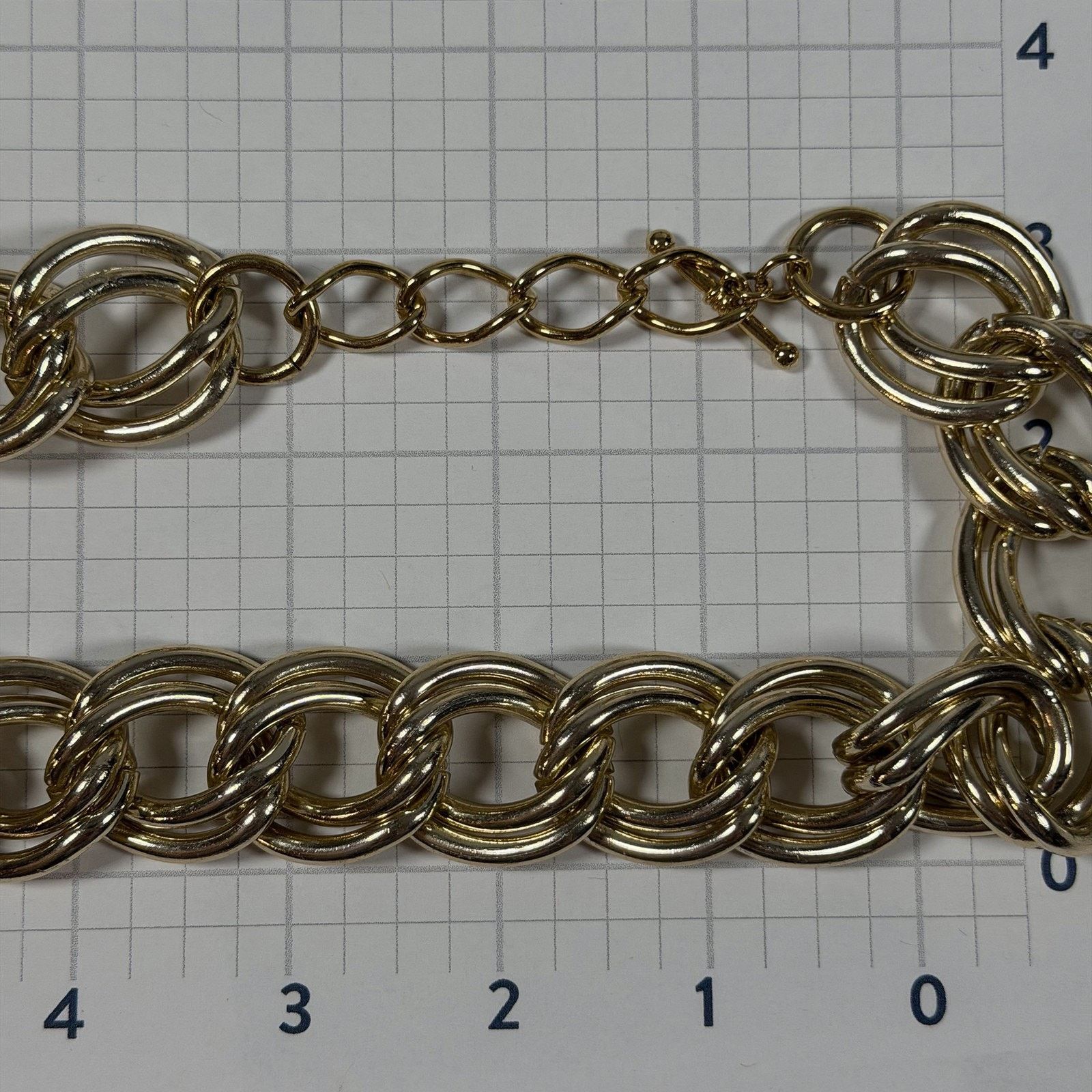 Vintage VTG Statement Necklace Chunky Gold-Tone Double Curb Link Size ONE SIZE - 8 Thumbnail