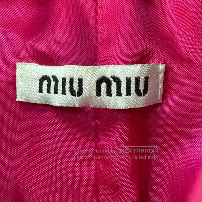 Miu Miu Miu Miu Pink Leather Logo Jacket for Women . Size XS / US 0-2 / IT 36-38 - 5 Thumbnail