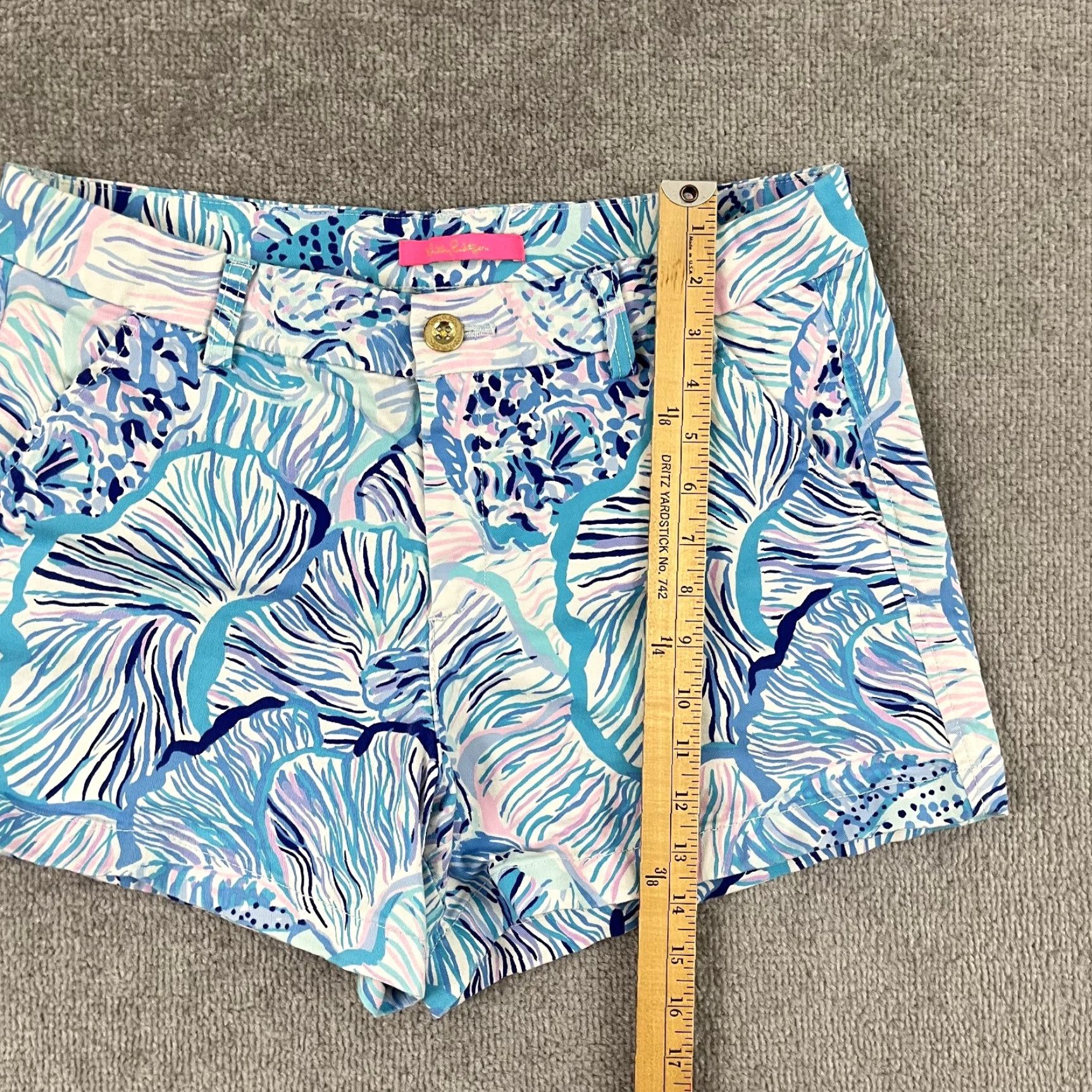 Lilly Pulitzer Lilly Pulitzer Shorts Womens Size 12 / 4" Blue Stretch Chino Beach 005696 Size 34" / US 12 / IT 48 - 4 Thumbnail