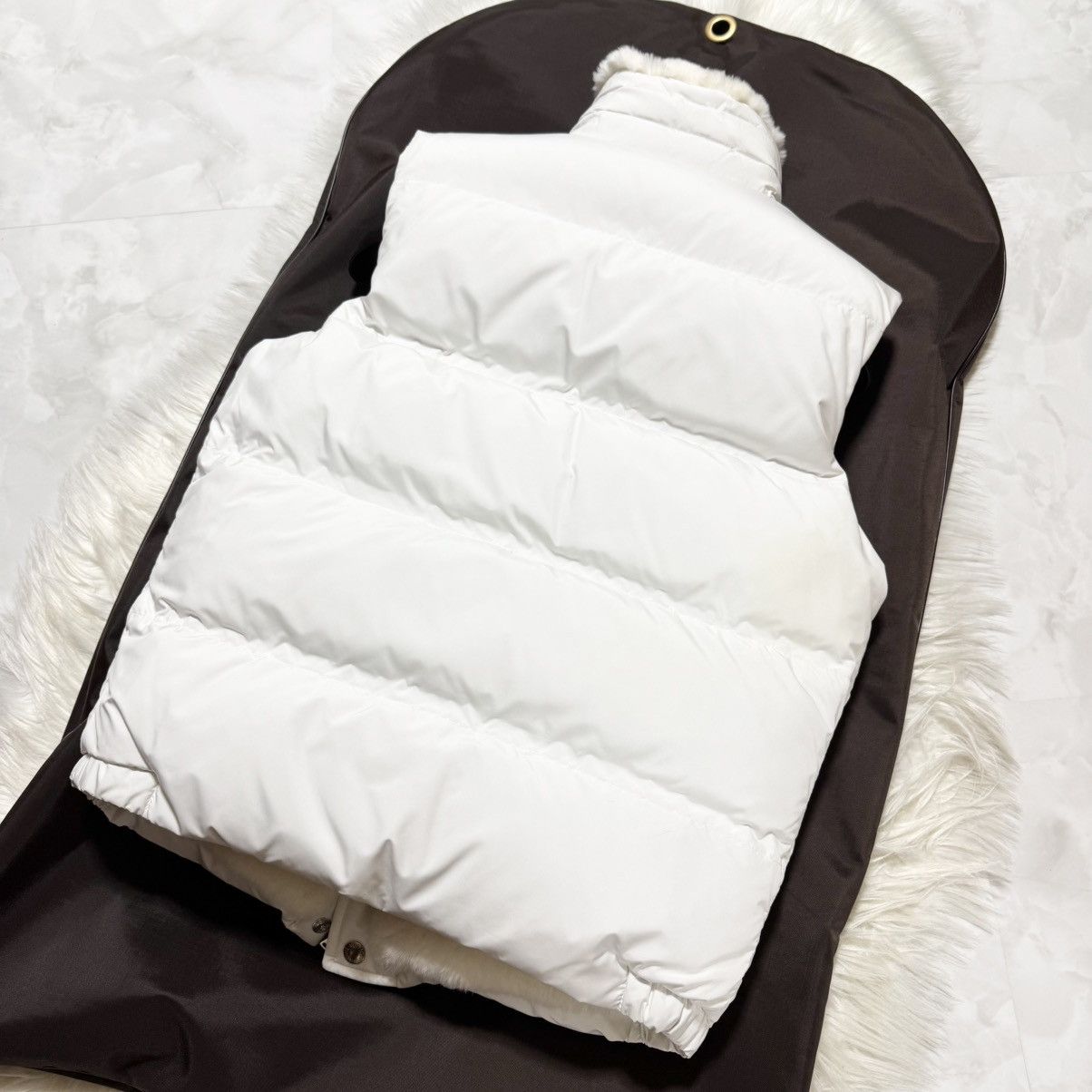 Runway Louis Vuitton Rabbit Fur Reversible Down Vest