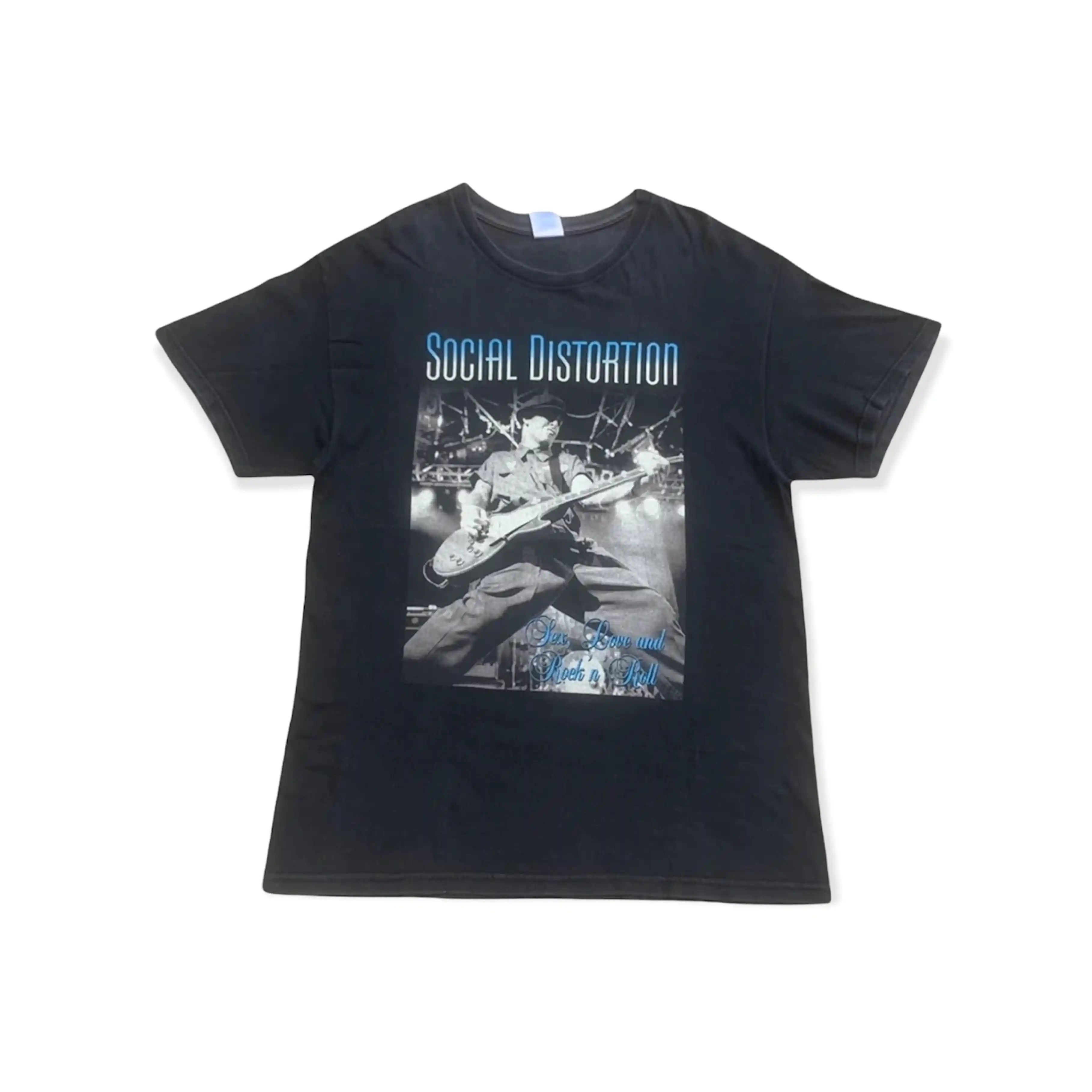 image of Band Tees x Rock Band Vintage Social Distortion Sex Love And Rock And Roll Us Tour in Faded Black (