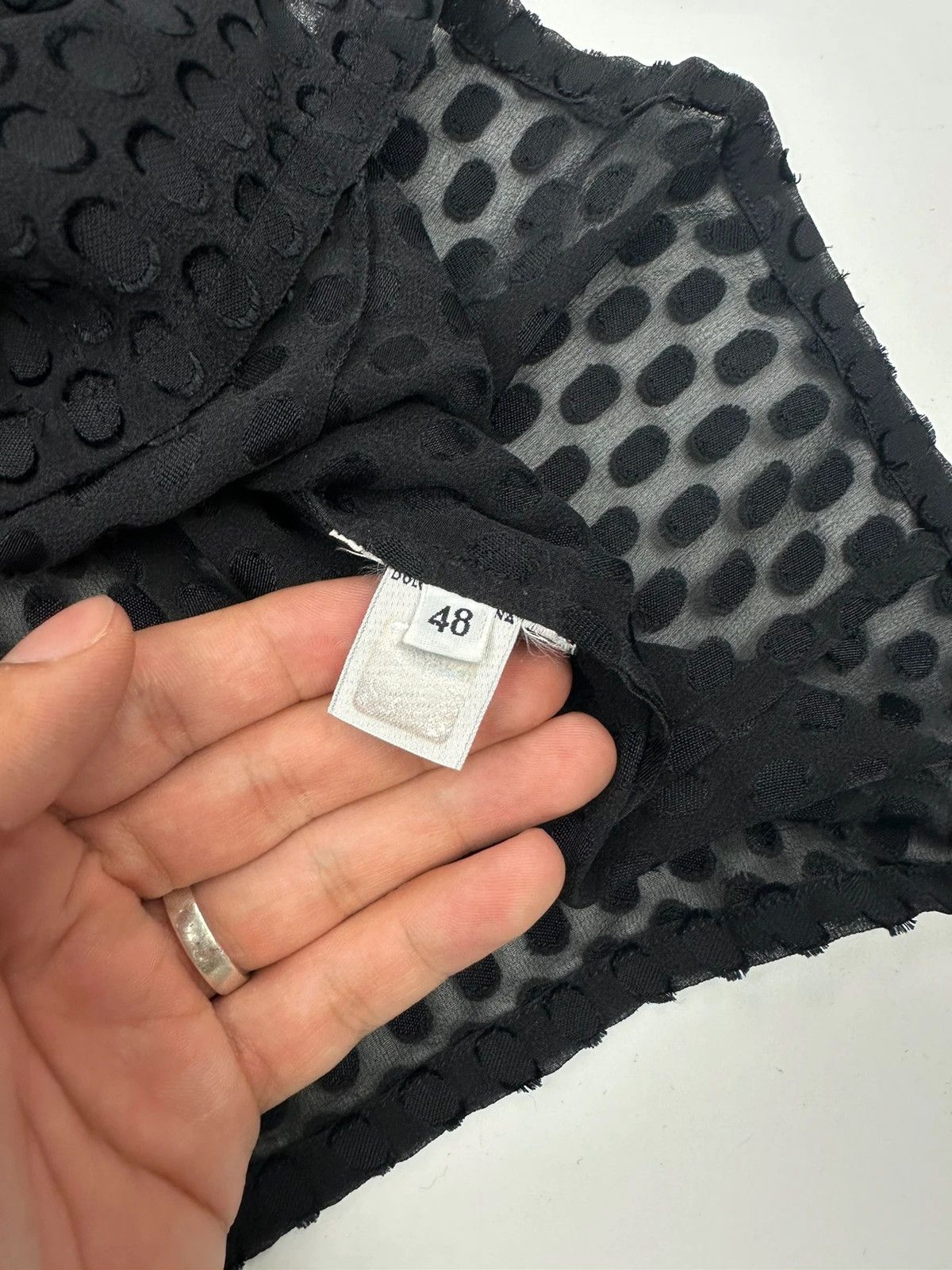 Dolce & Gabbana Dolce Gabbana 00’s Black Dotted Light Silk Shirt Size US M / EU 48-50 / 2 - 7 Thumbnail