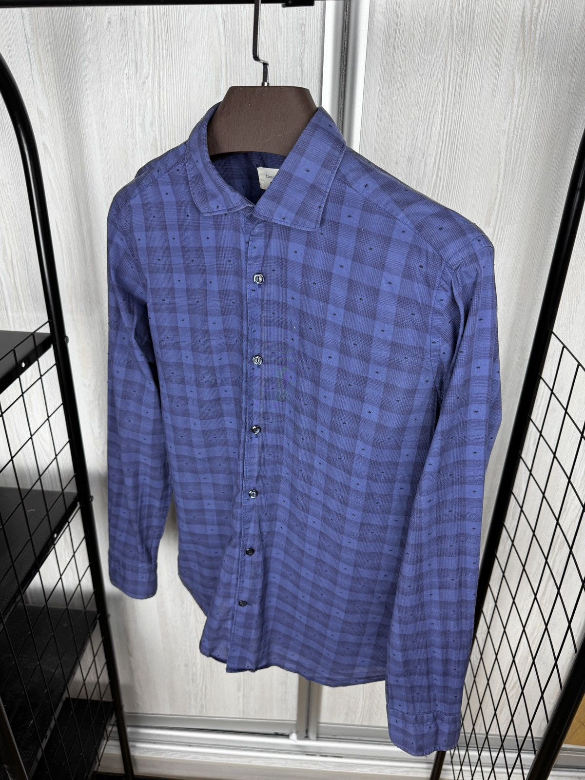 Tintoria Mattei Tintoria Mattei 954 blue checkered italian ls shirt size 40 Size US M / EU 48-50 / 2 - 6 Thumbnail