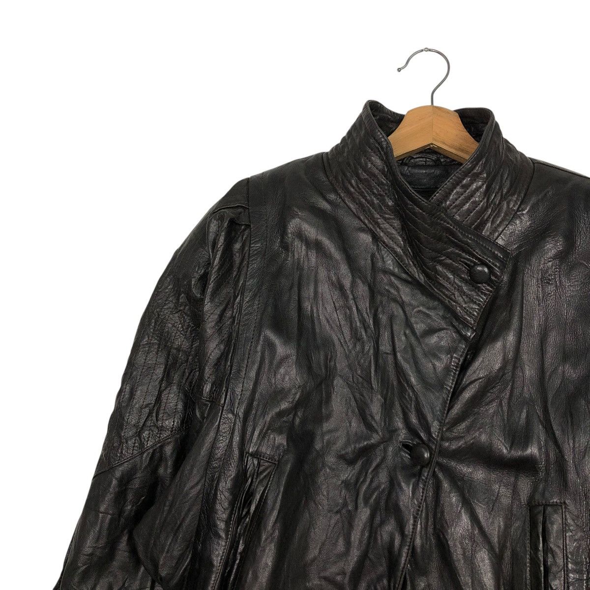 Vintage 🔥CROPPED BONDAGE BIKER LEATHER JACKET SERGE MIKO PARIS Size US M / EU 48-50 / 2 - 9 Thumbnail