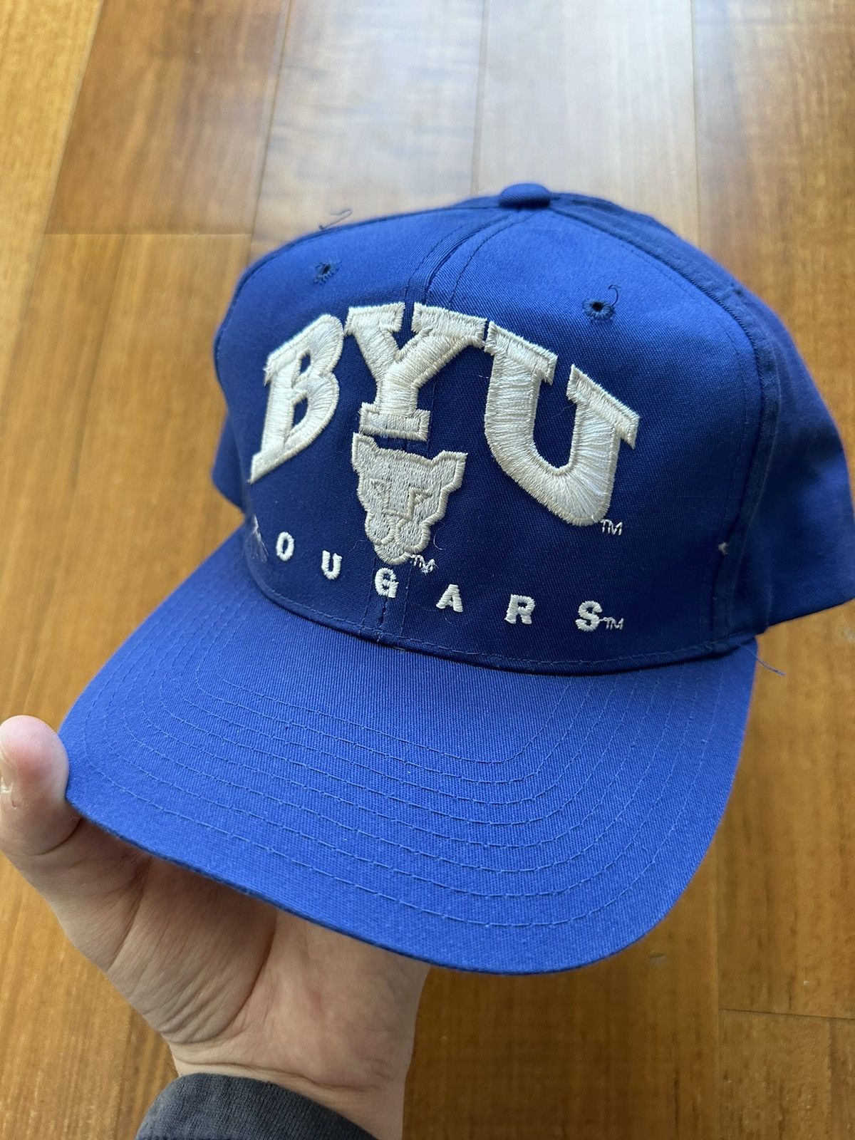 Vintage Vintage 90s BYU Cougars Drew Pearson SnapBack Hat OSFA Size ONE SIZE - 3 Thumbnail