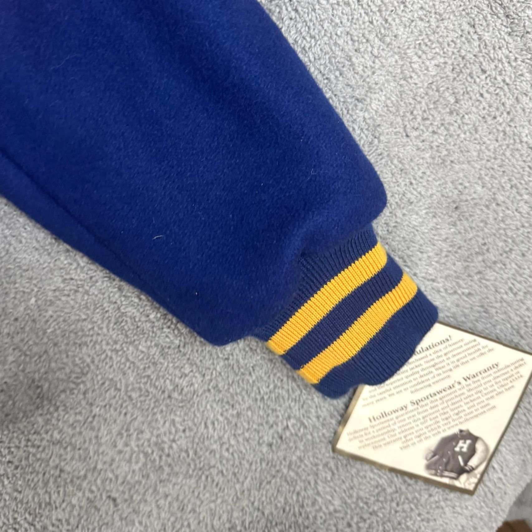 Holloway Holloway Varsity Jacket Mens M Blue Wool Hooded Sandburg School Made USA Size US M / EU 48-50 / 2 - 3 Thumbnail