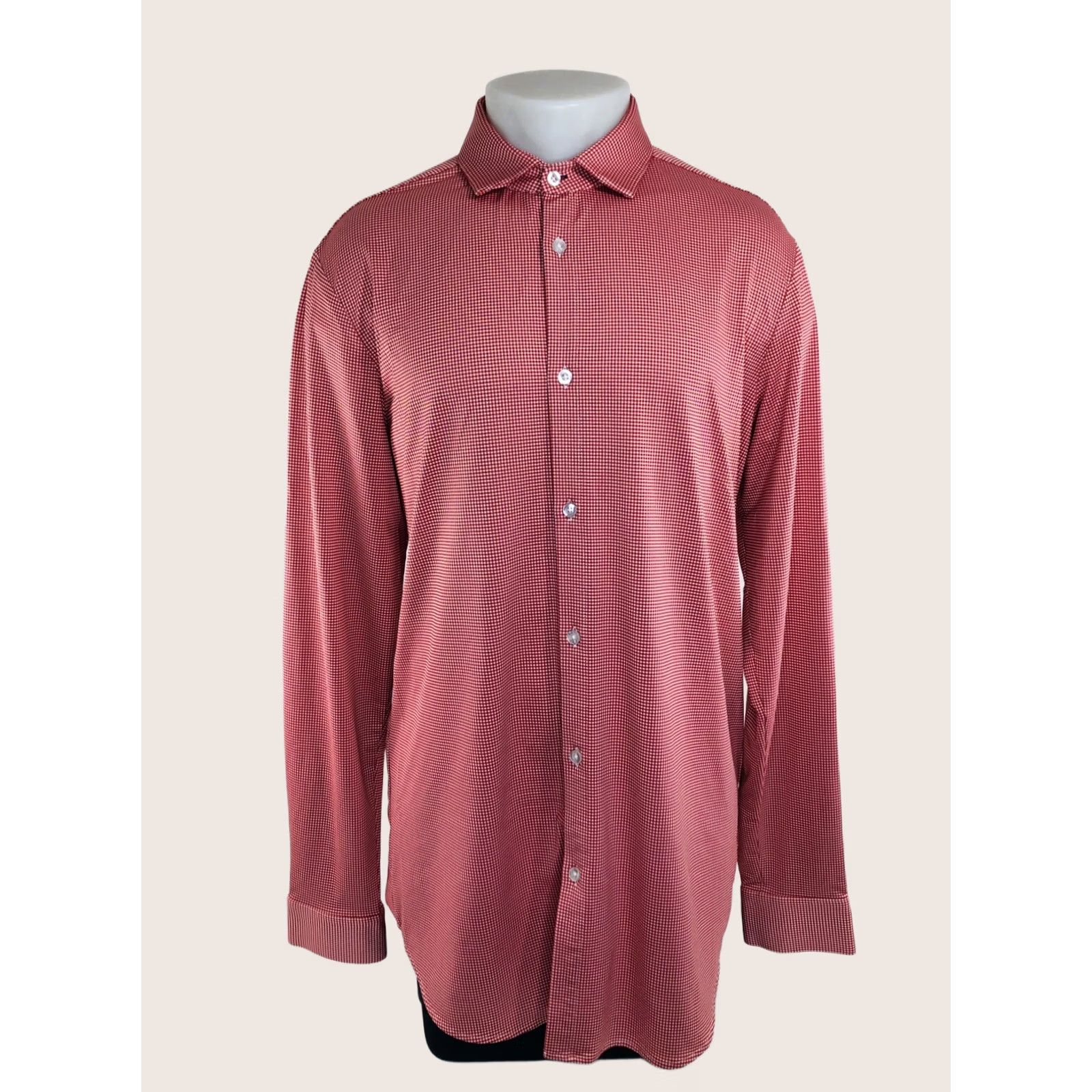 Mizzen+Main MIZZEN+MAIN - XL TALL Plaid Checked Shirt - Button-Up - Red / White - Long Sleeve - Big & Tall - Men's Mens Shirt XLT EXCELLENT Size US XL / EU 56 / 4 - 1 Thumbnail